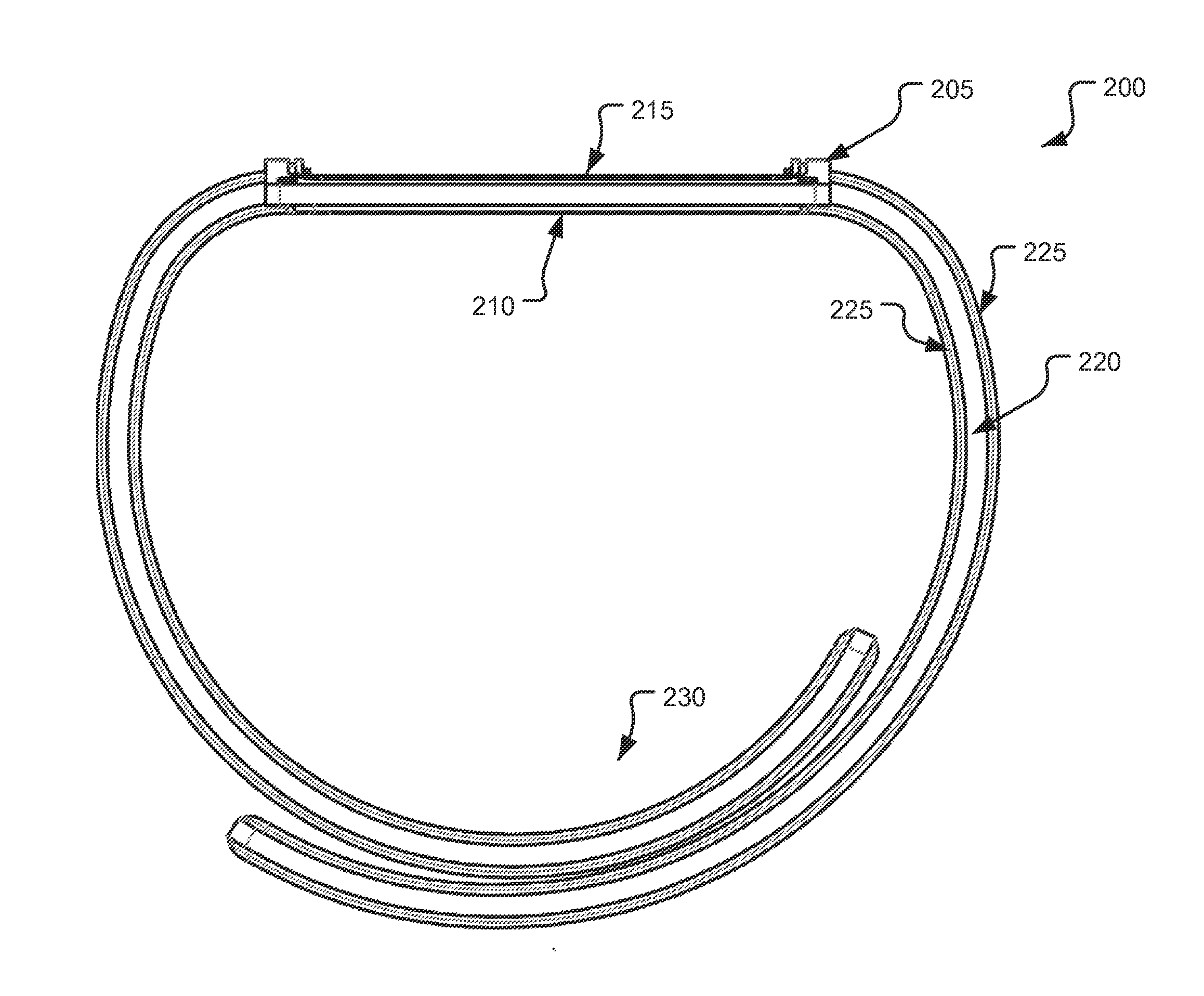 Flexible band or strap with integrated battery