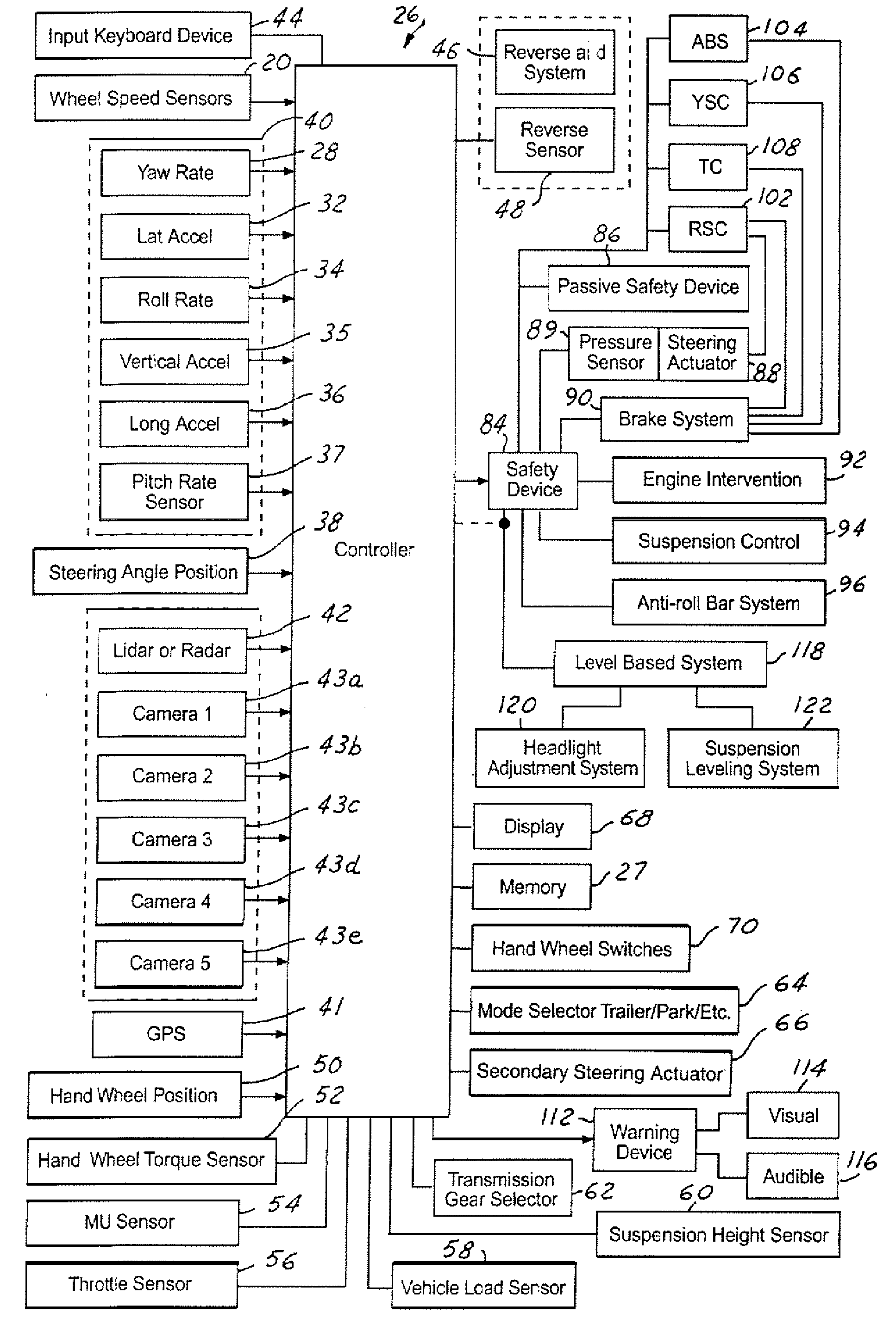 Method and apparatus for controlling brake-steer in an automotive vehicle in reverse