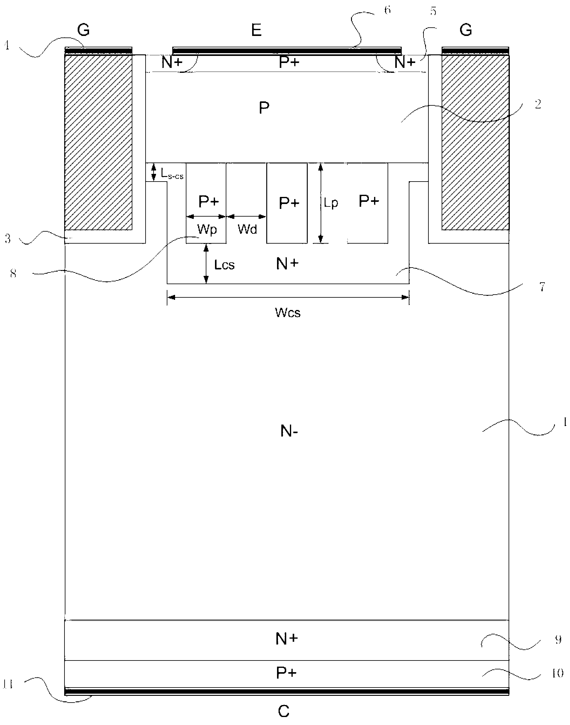 Carrier-stored trench gate bipolar transistor