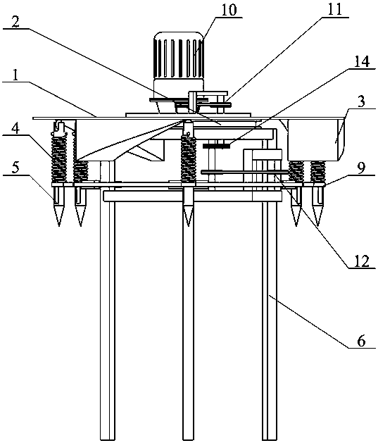 Fish Pond Automatic Icebreaker with Incomplete Gear Intermittent Transmission