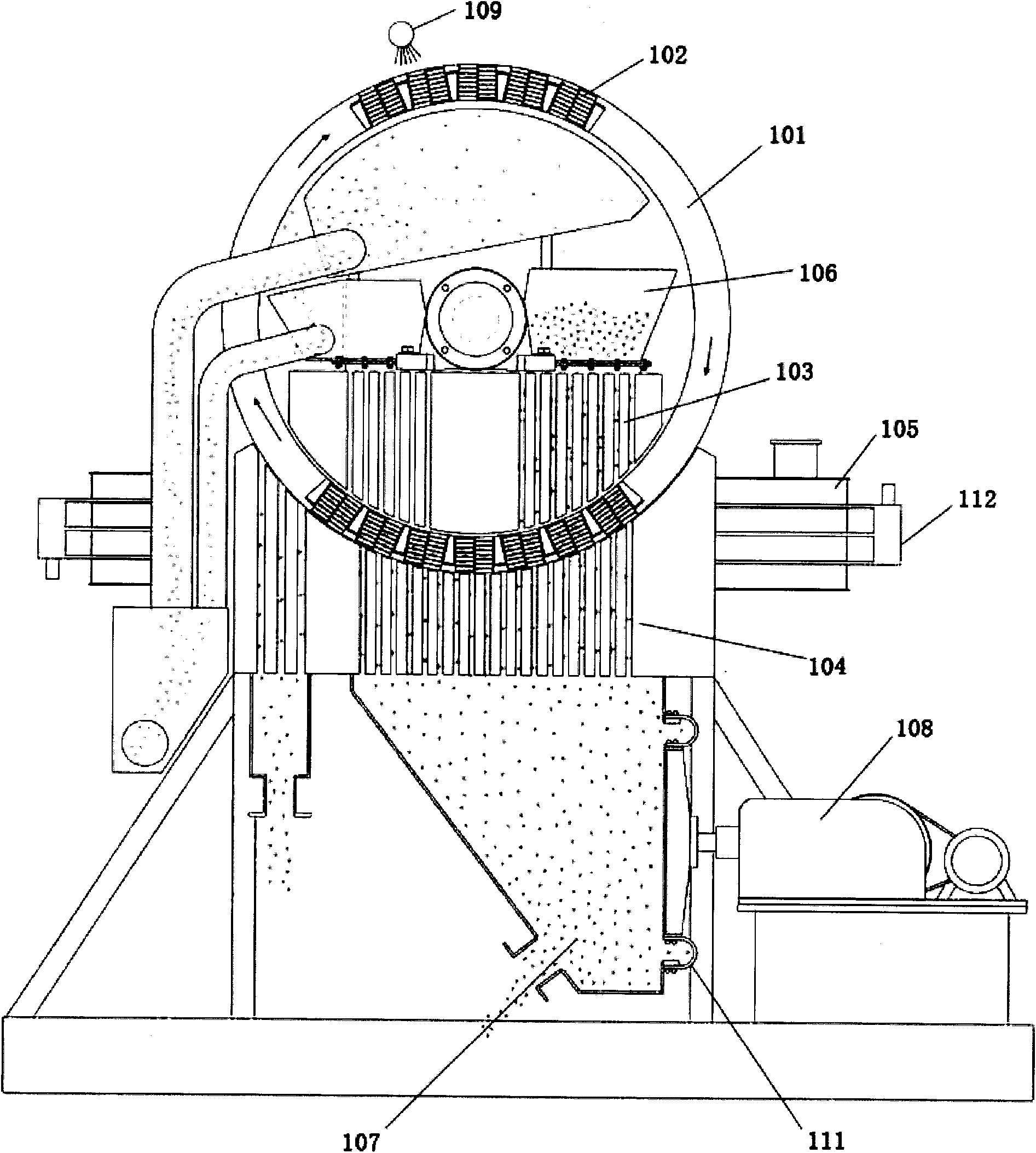 Vertical-ring magnetic separator for deferrization of pulverized coal ash