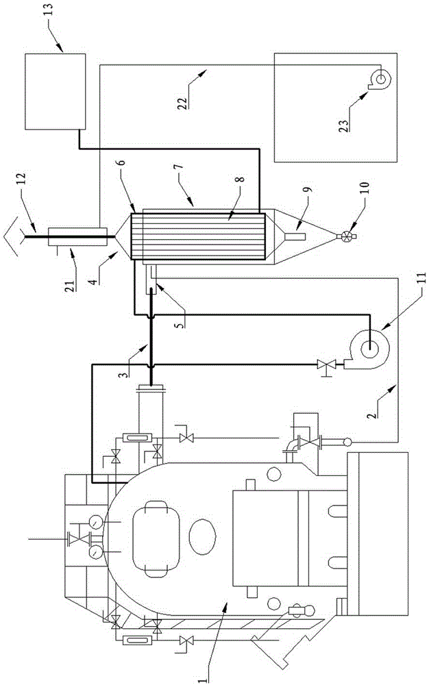 Exhaust heat recovery and dust removal integrated type biomass boiler