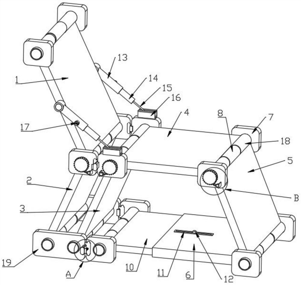 Plate shaft type multifunctional chair and construction method thereof