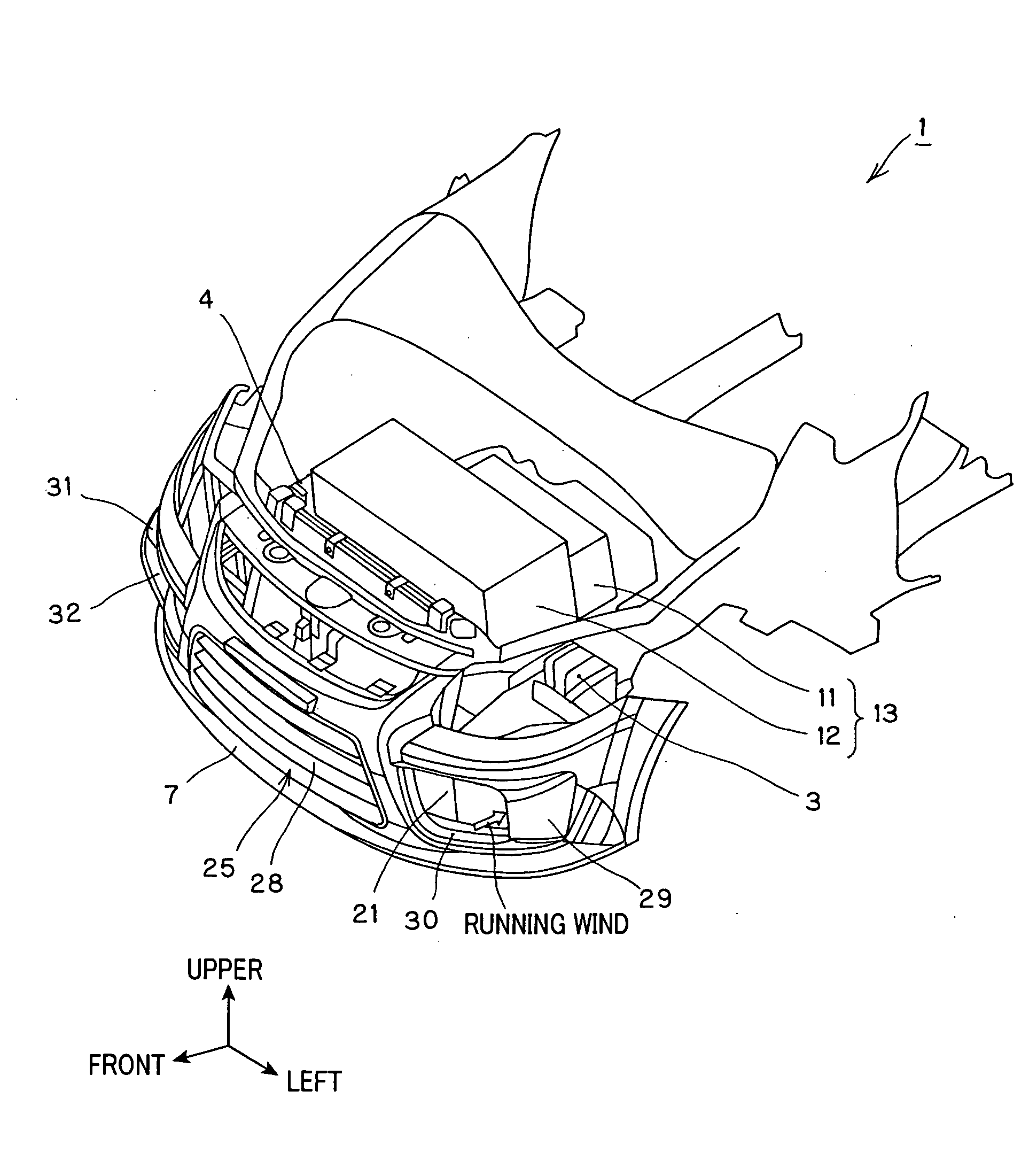 Cooling apparatus for a fuel cell powered vehicle