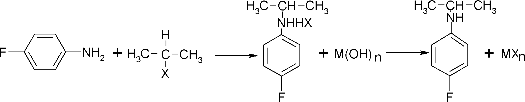 Preparation method of oriented single alkylation of 4-fluorine-N-isopropyl aniline