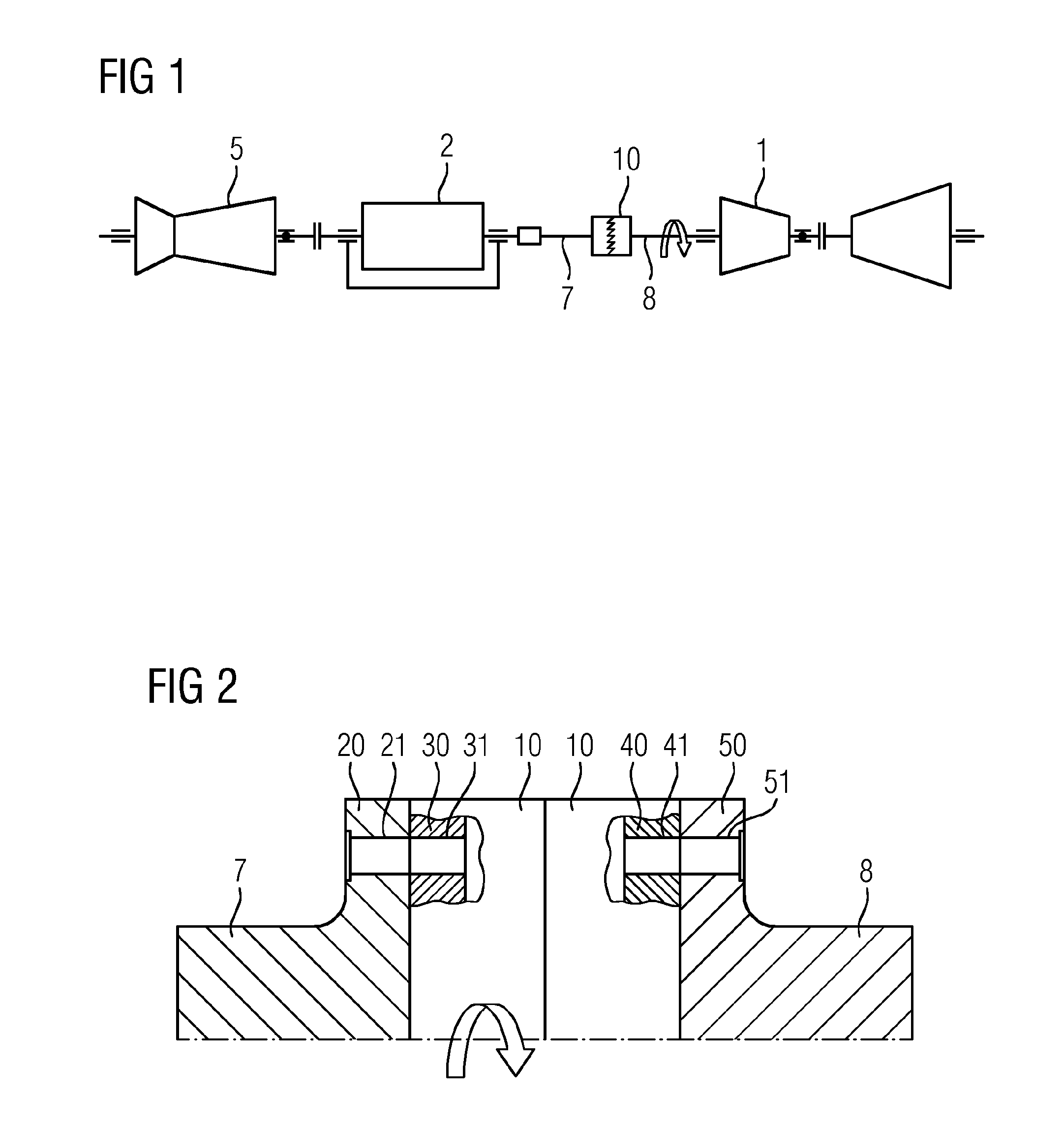 Coupling device for connecting a clutch to a turbine train