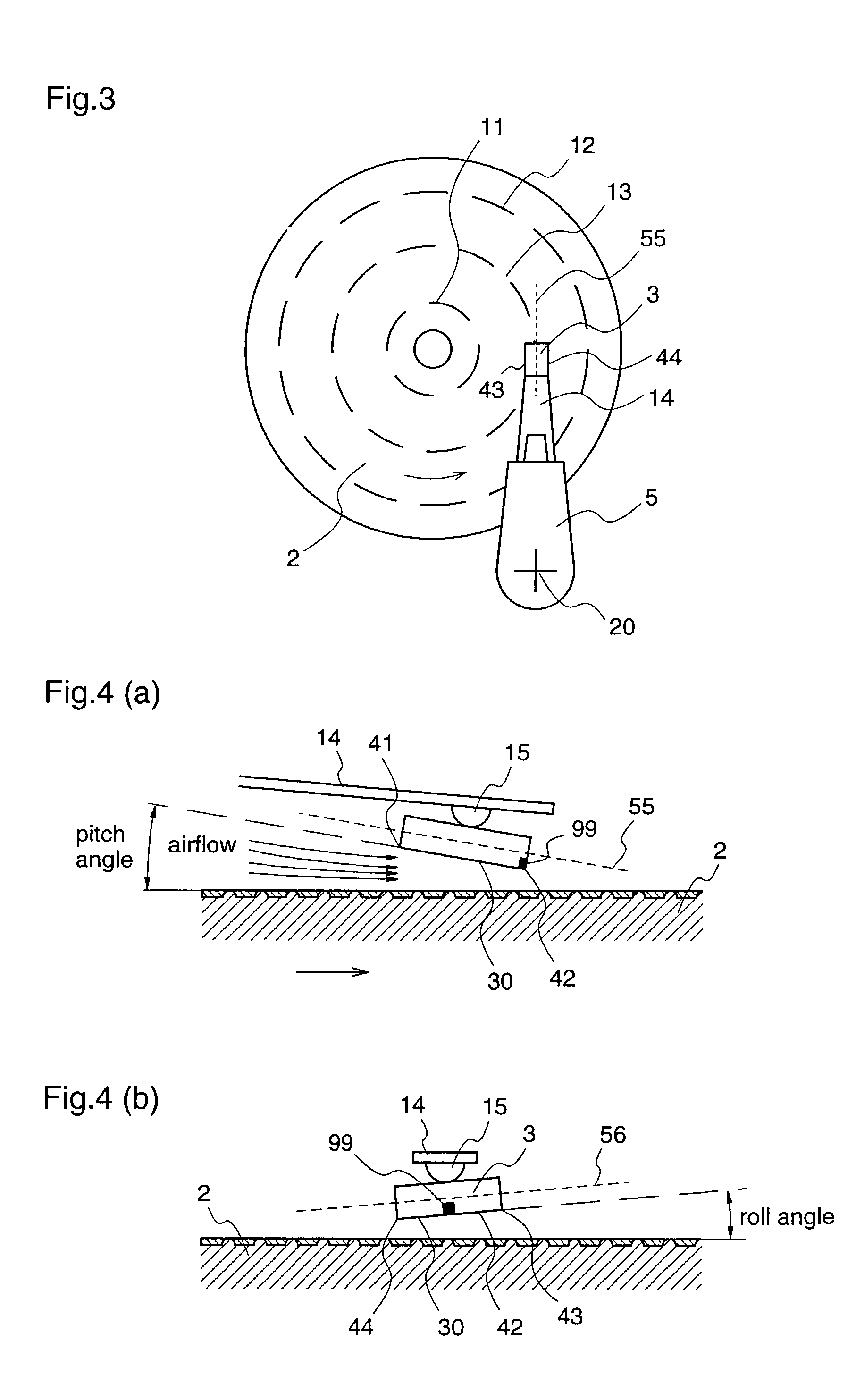 Slider having a stable flying posture and disk device including the slider