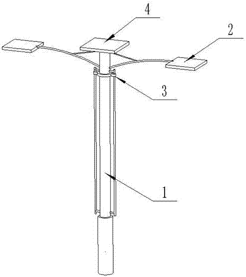 Self-cleaning street lamp with effects of absorbing haze, inhibiting bacteria and purifying air