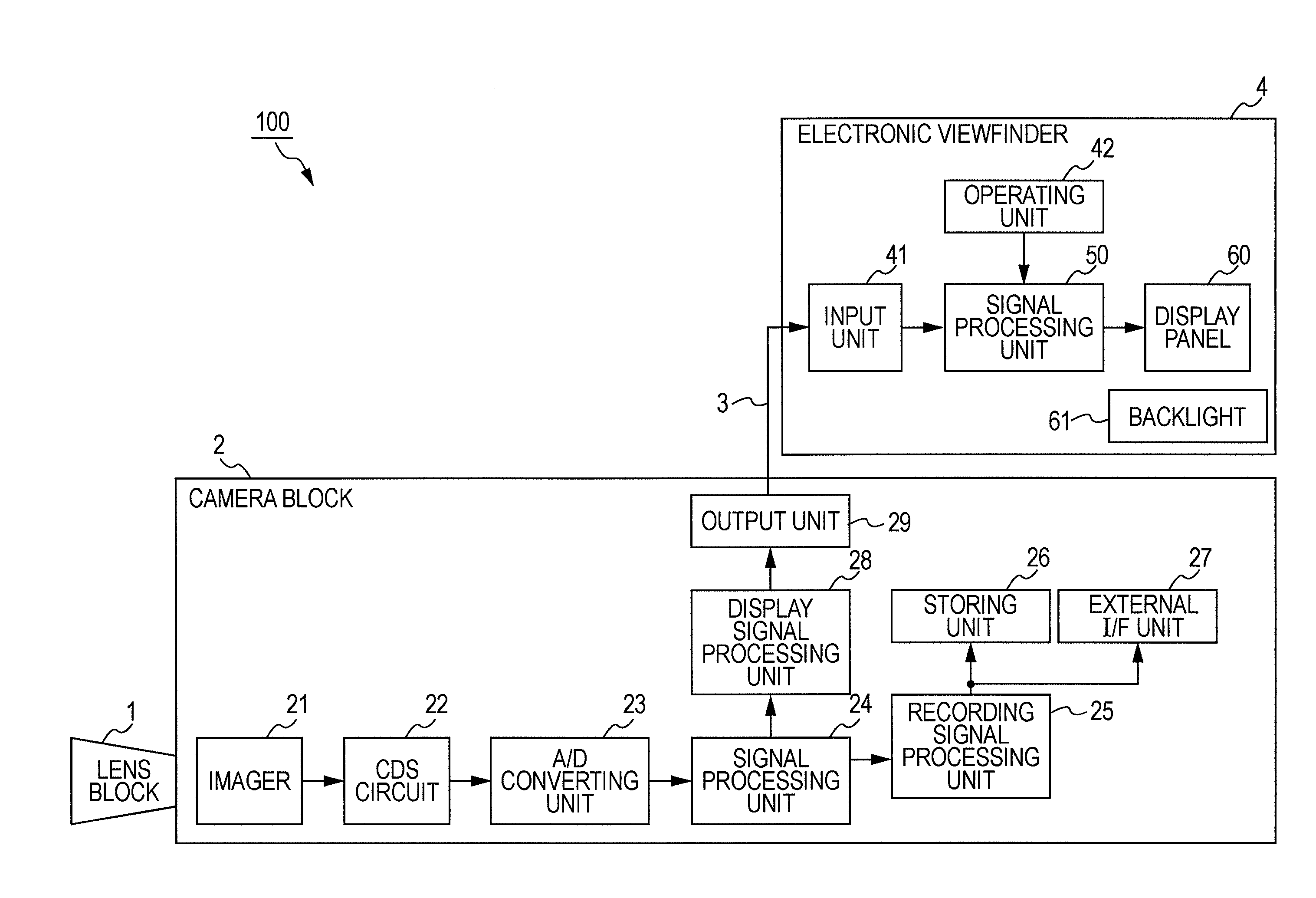 Video display device, imaging apparatus, and method for video display