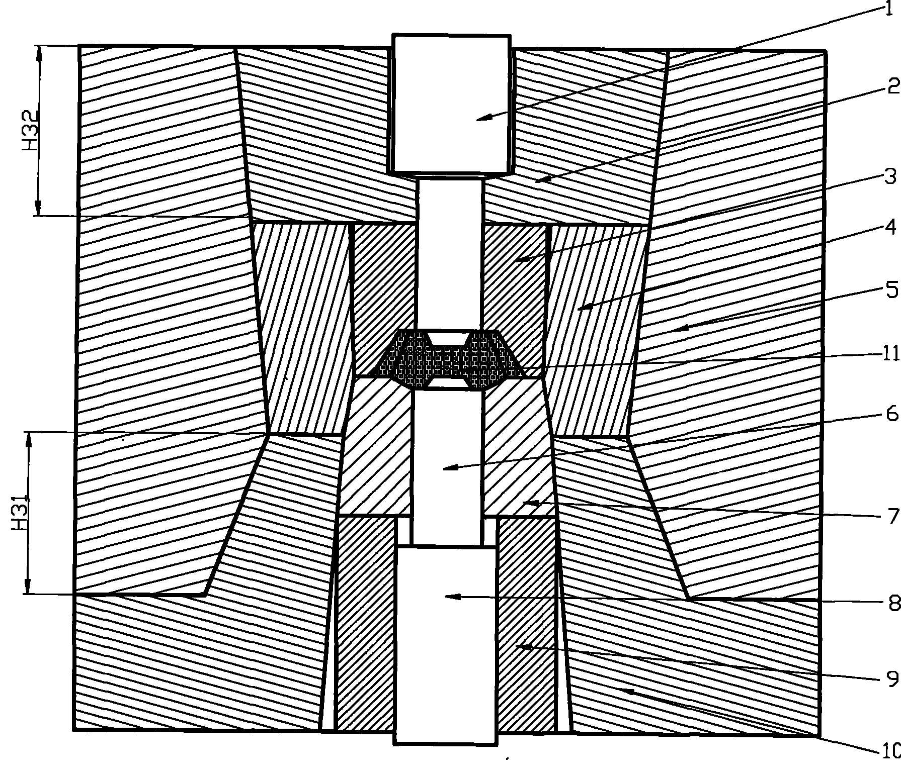 Differential gear forming die