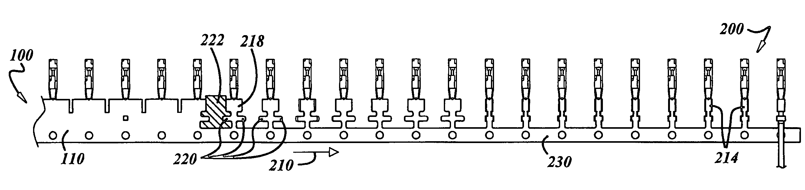 Method for manufacturing a series of electric terminals