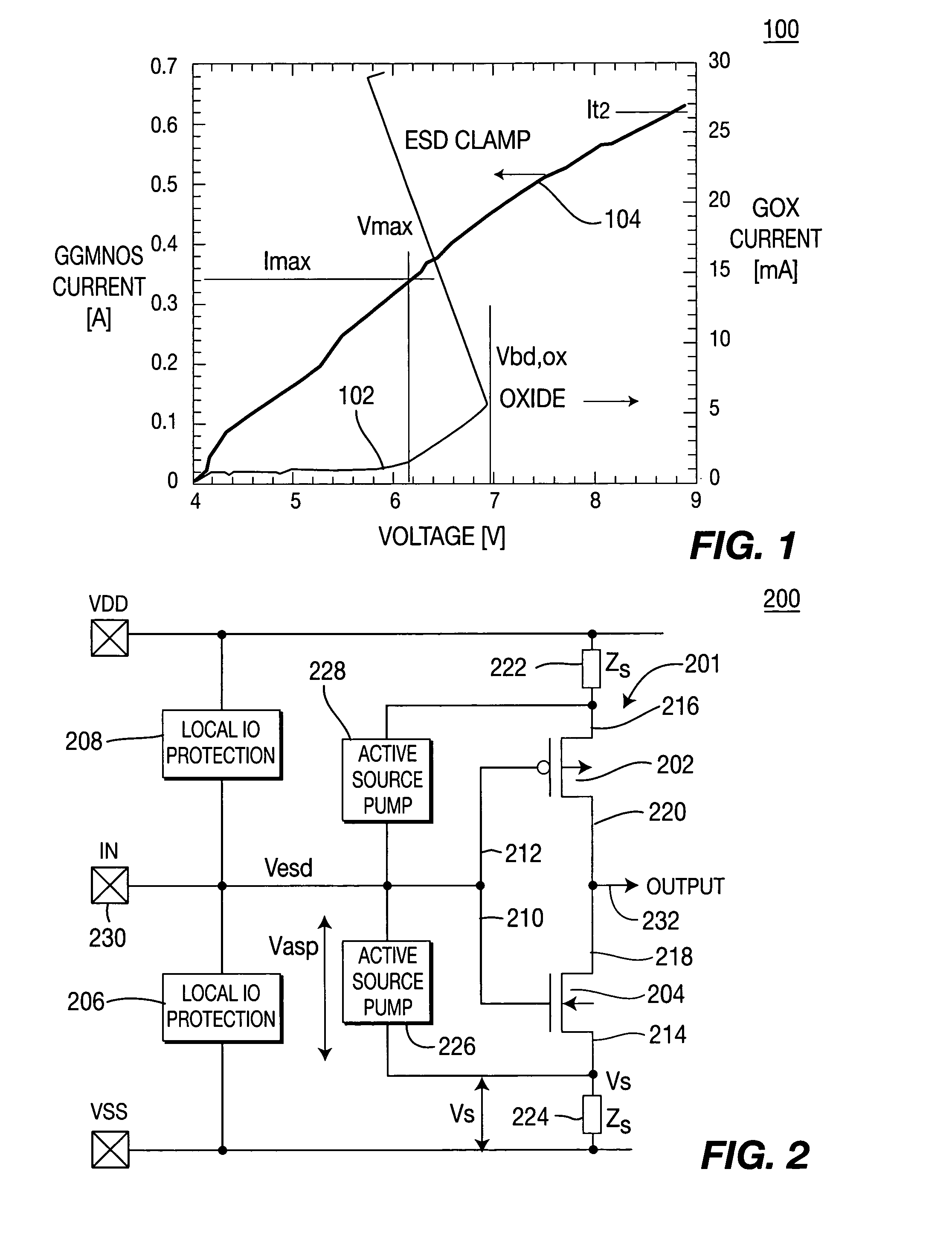 Method and apparatus for protecting a gate oxide using source/bulk pumping