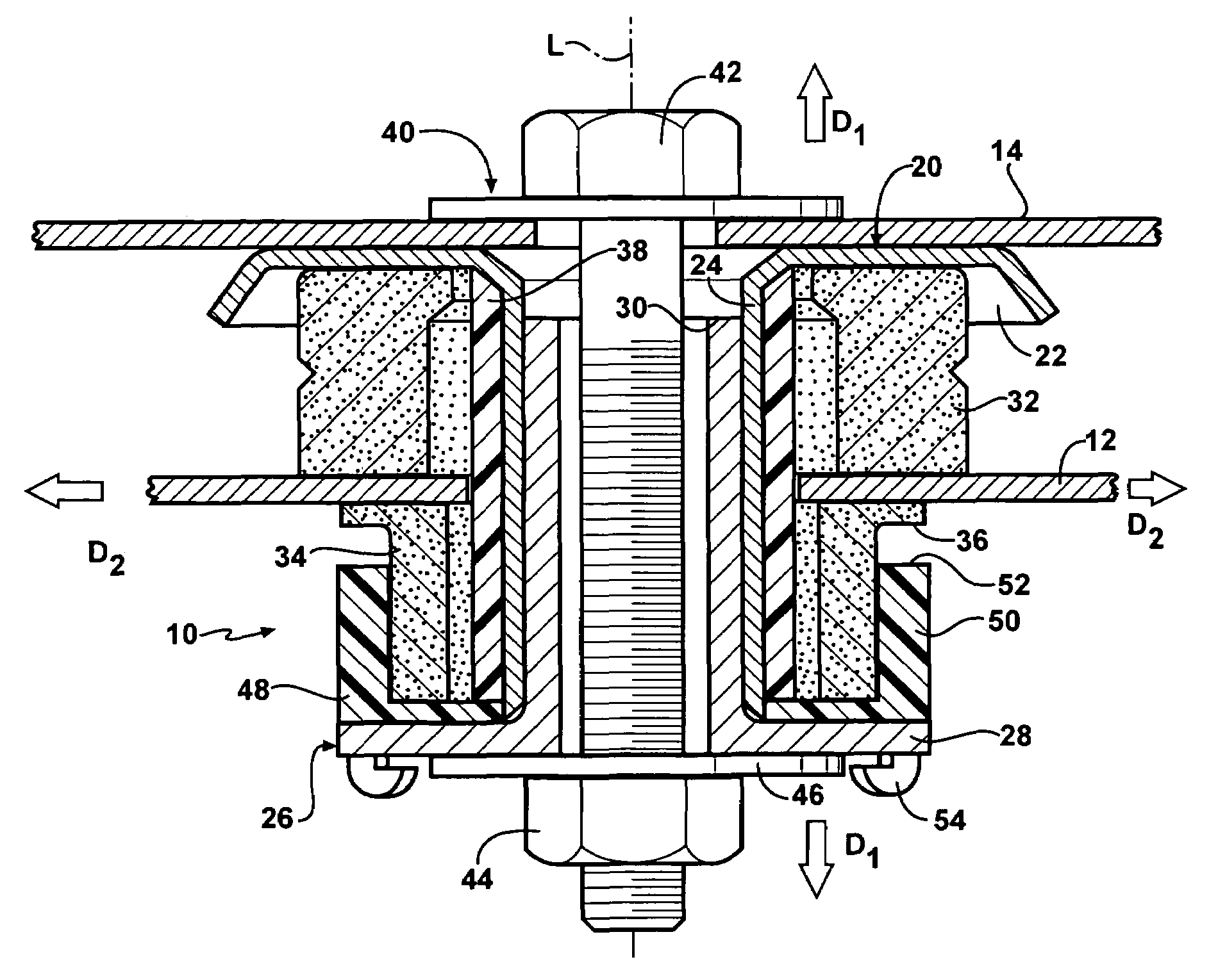 Vehicle body mount assembly