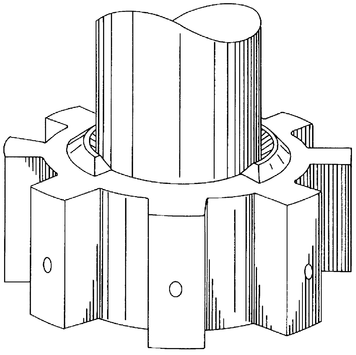 Rotary gas dispersion device for treating a liquid aluminium bath