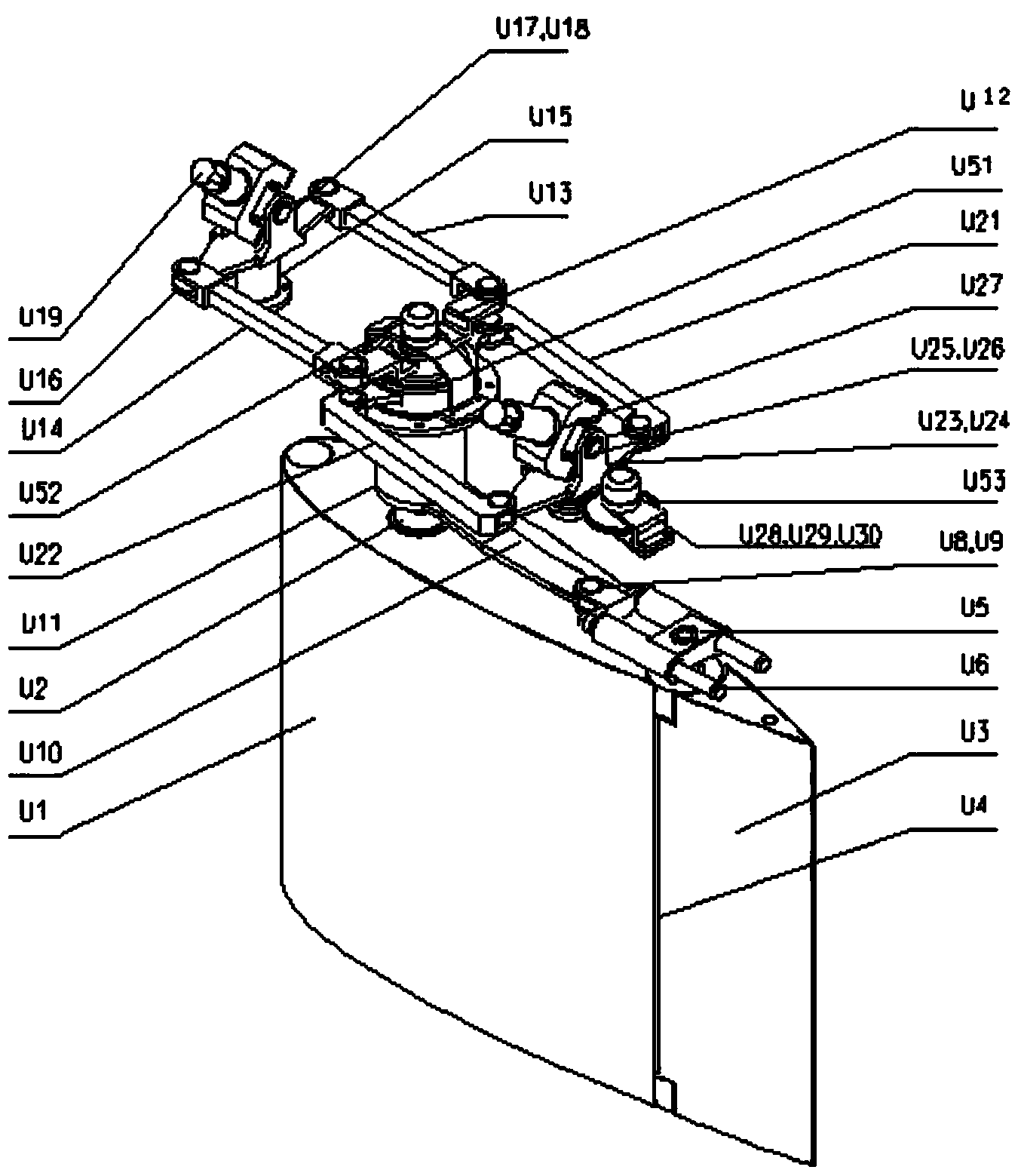 Ship electric servo fin/wing optional-angle-ratio transmission device