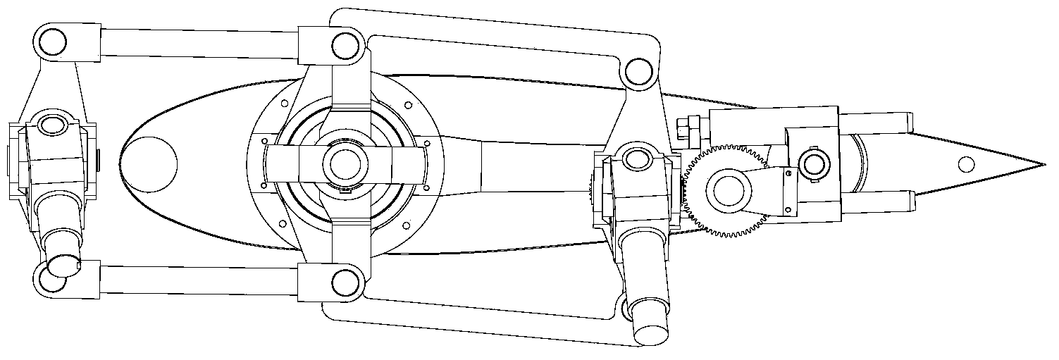 Ship electric servo fin/wing optional-angle-ratio transmission device