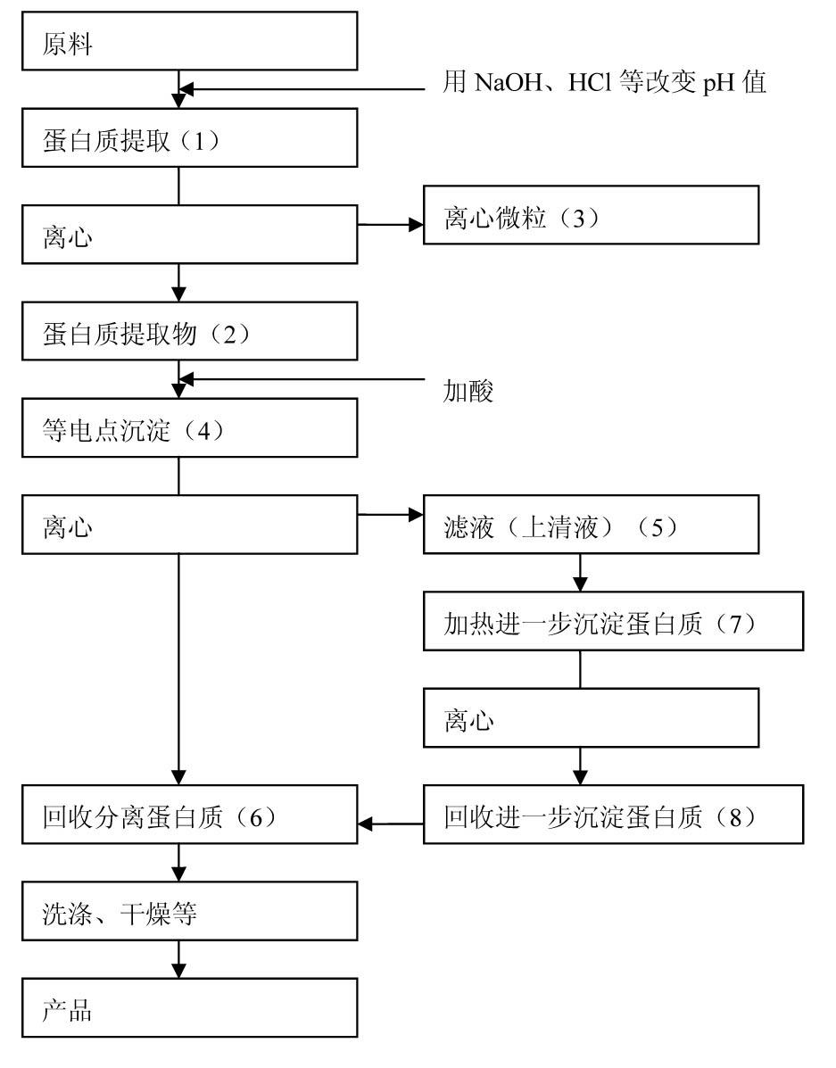 Method for isolating protein from food