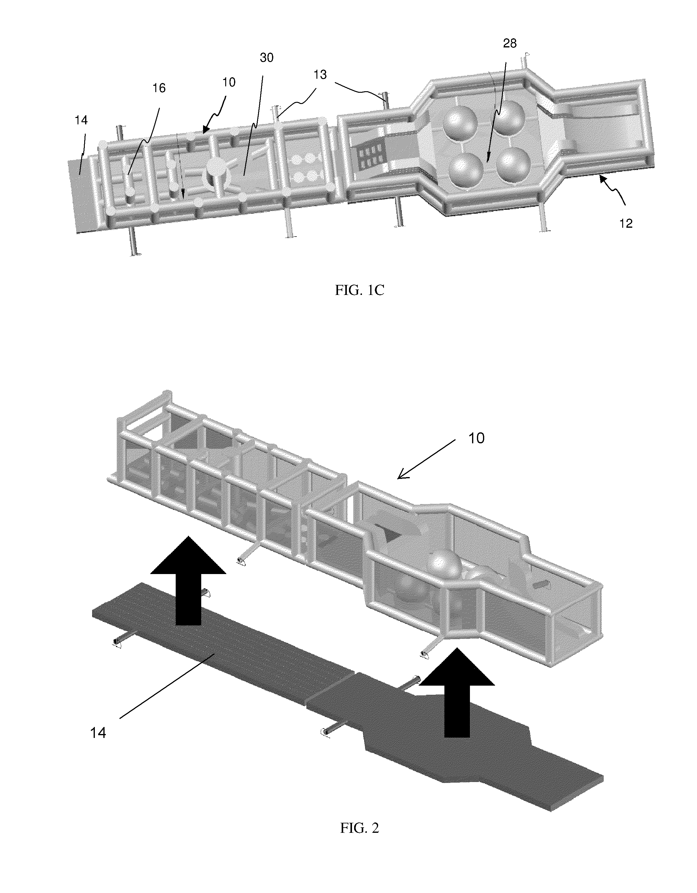 Portable inflatable obstacle course