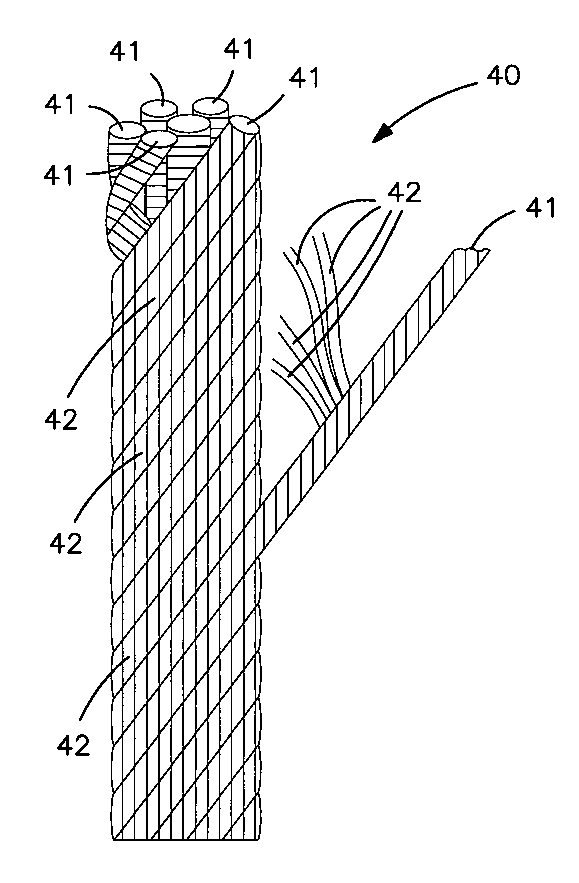 Fluoropolymer fiber composite bundle