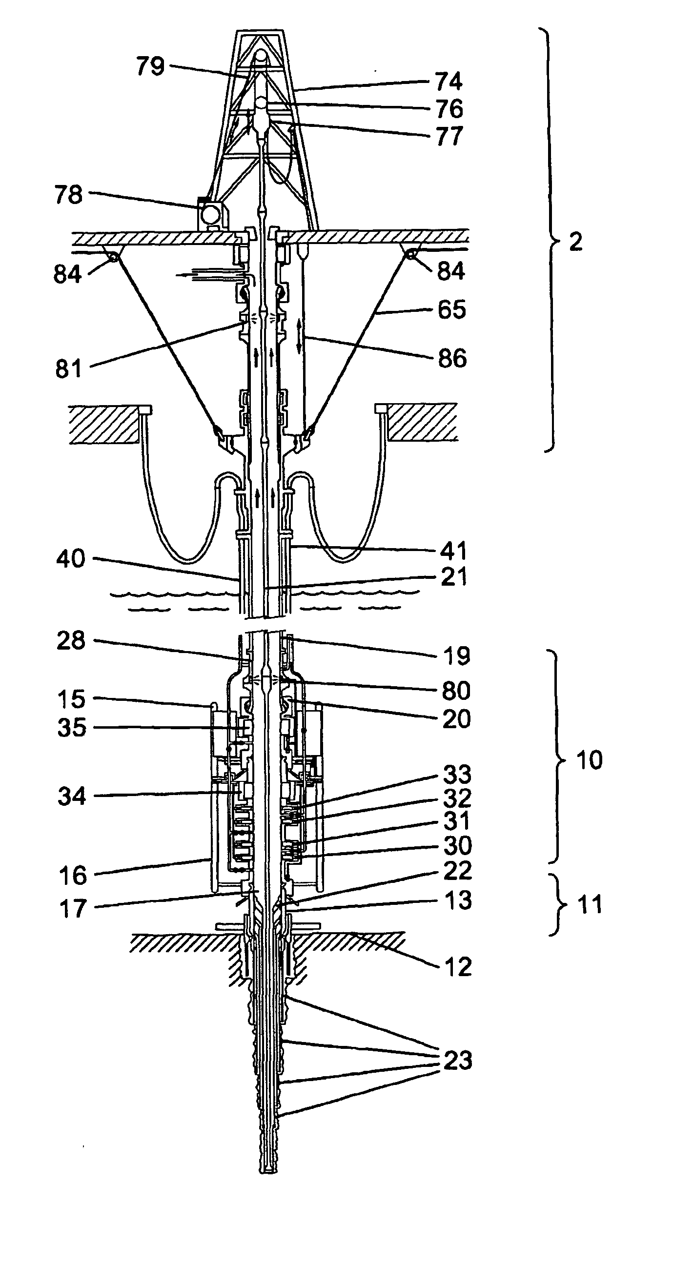 Borehole equipment position detection system