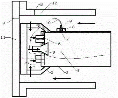 Mounting device for pressure fluctuation sensor and combustion chamber equipped with the same