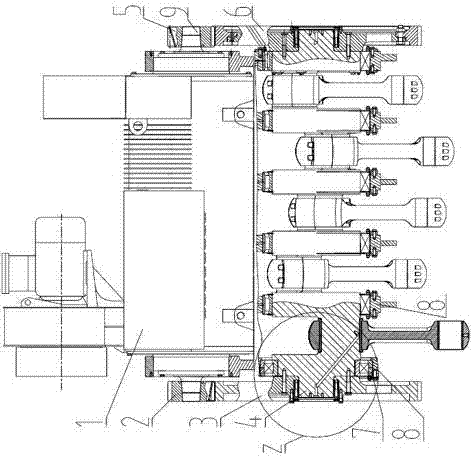 Well drilling five-cylinder pump and method for installing helical gears thereof