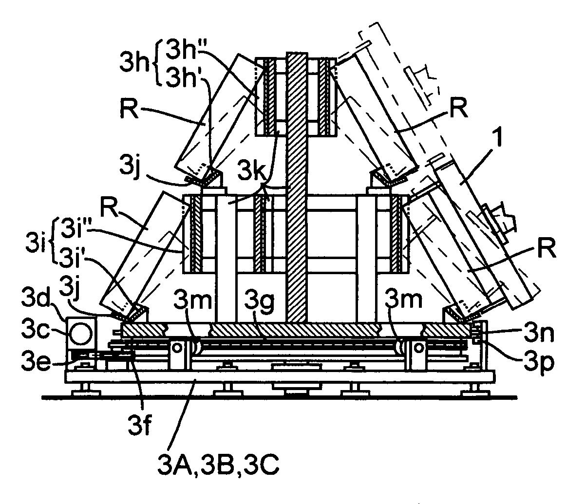 Turn-table type roll stock apparatus and plating factory for process roll for gravure printing