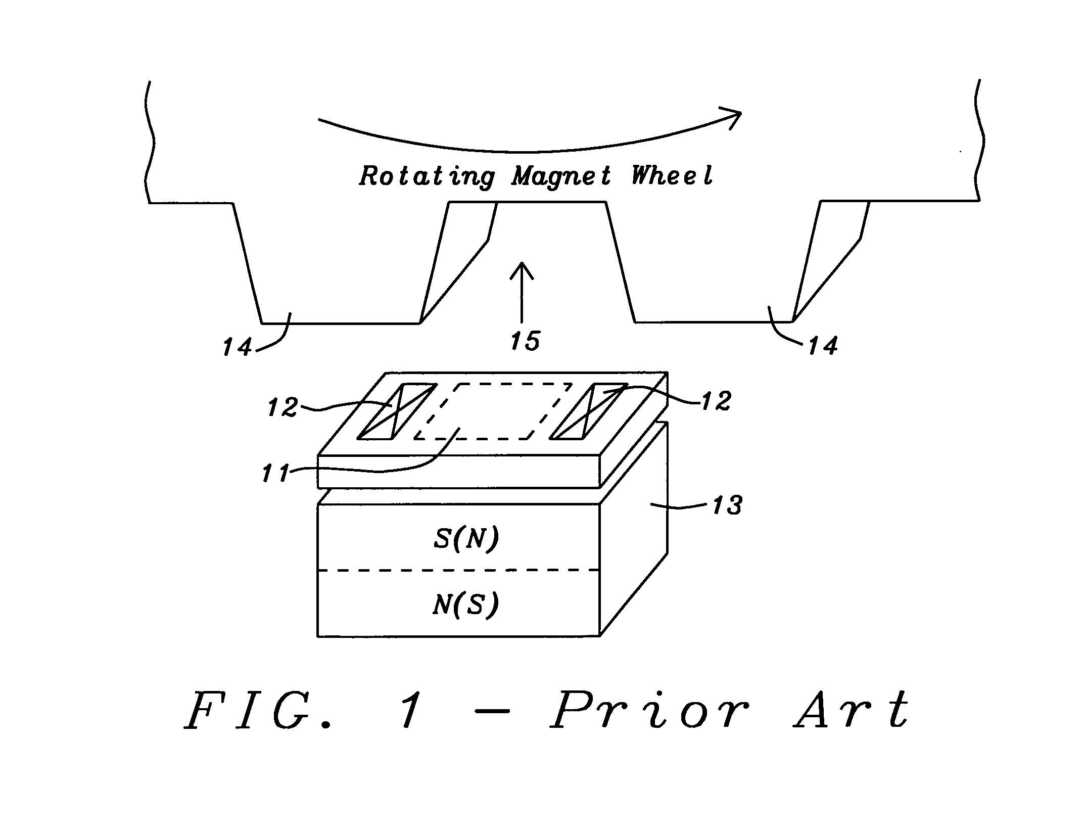 Gear tooth sensor with single magnetoresistive bridge