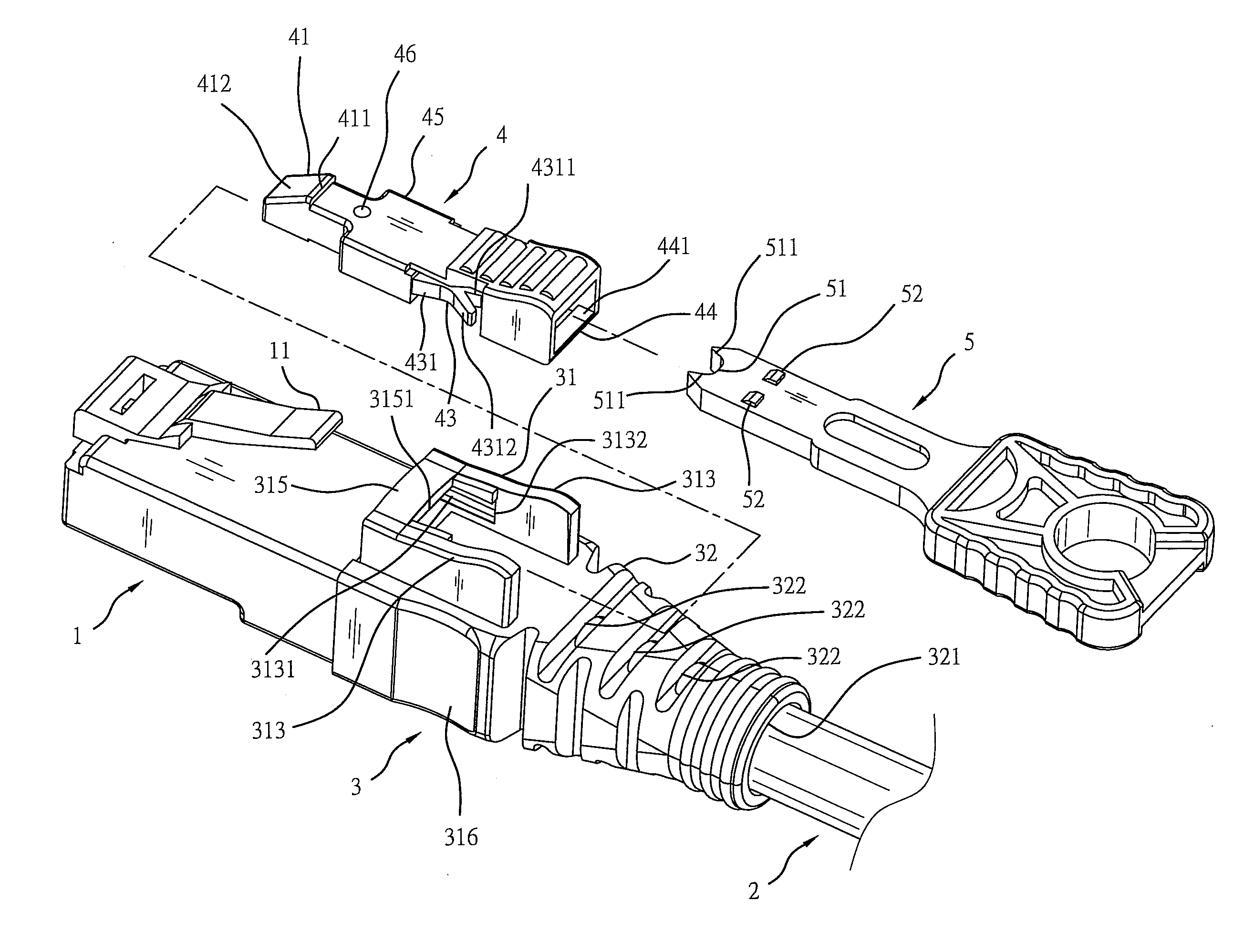 Plug security structure for electrical connector