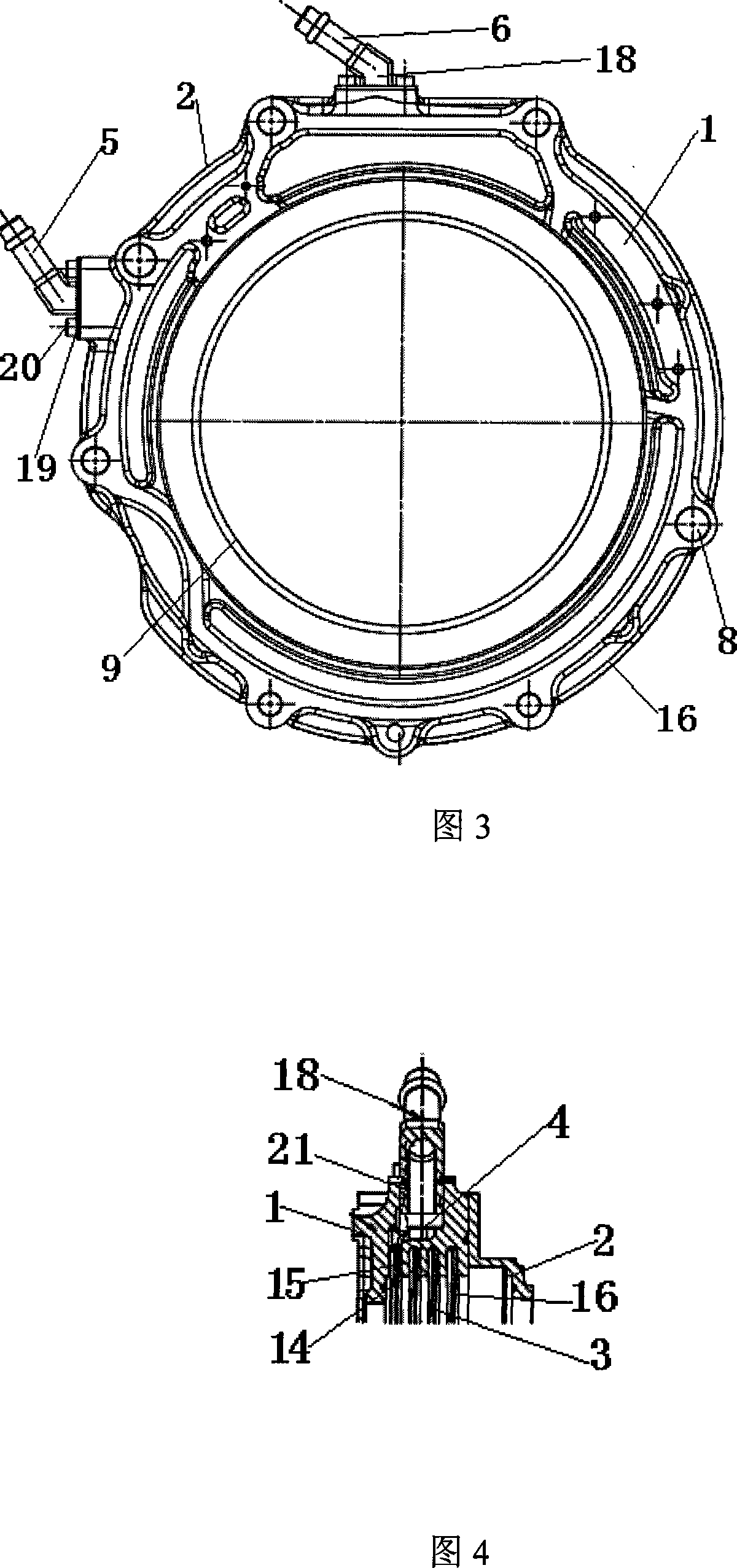 A cooling water cover of electromotive motorcar electromotor