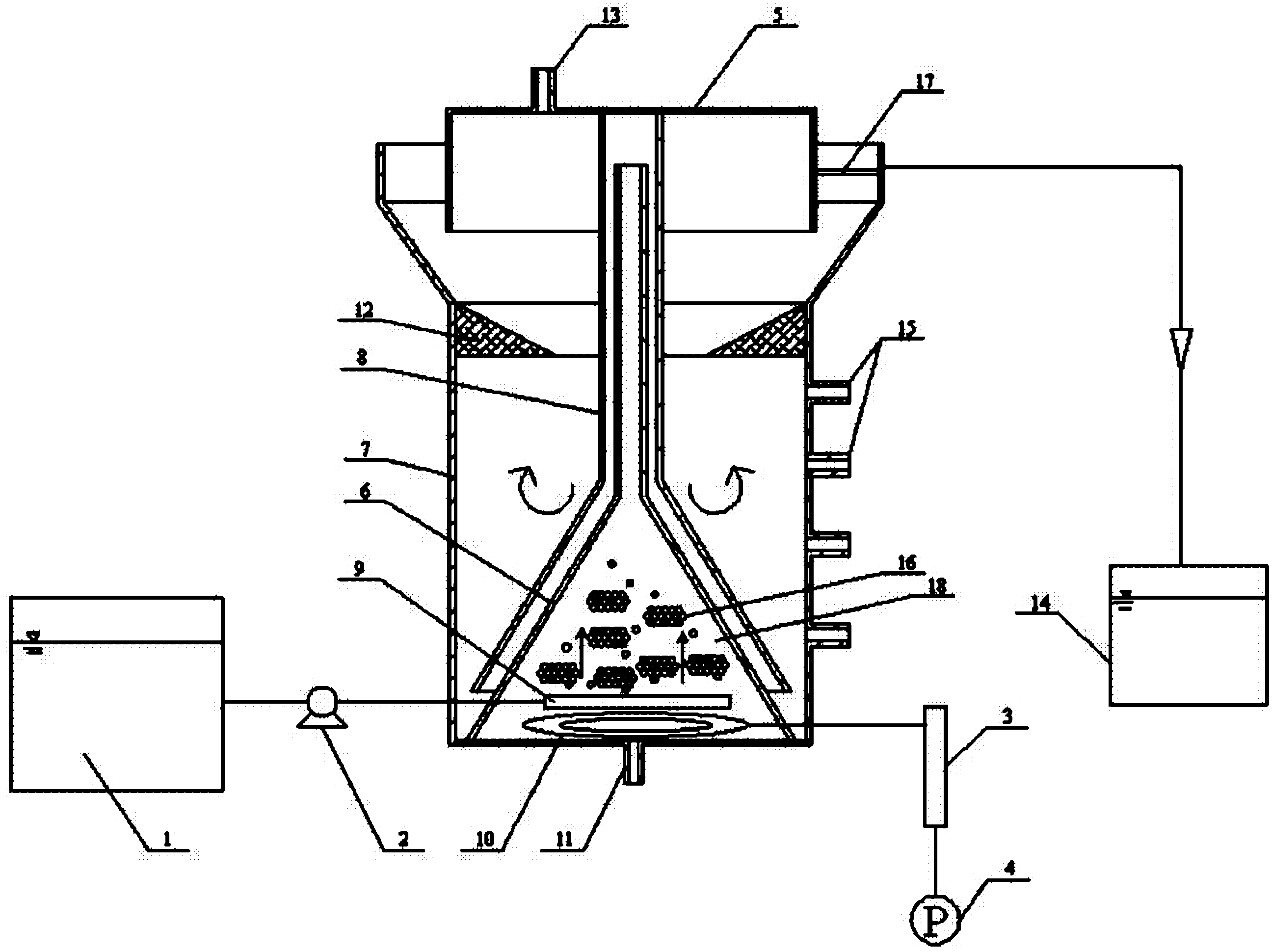 Room temperature nitrosation-anaerobic ammoxidation coupling symbiotic denitrification device for municipal sewage and sewage treatment method