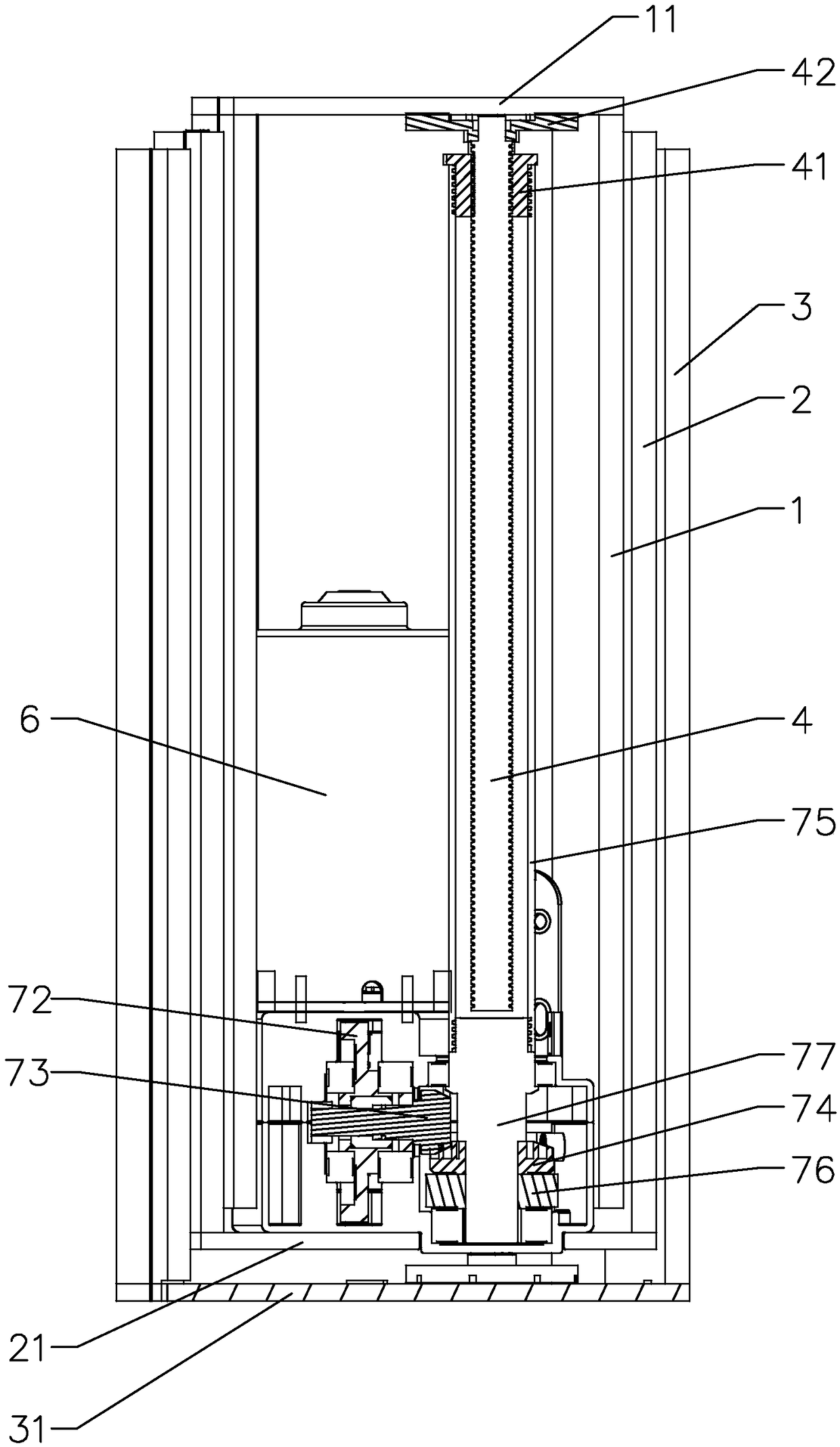 Lifting stand column