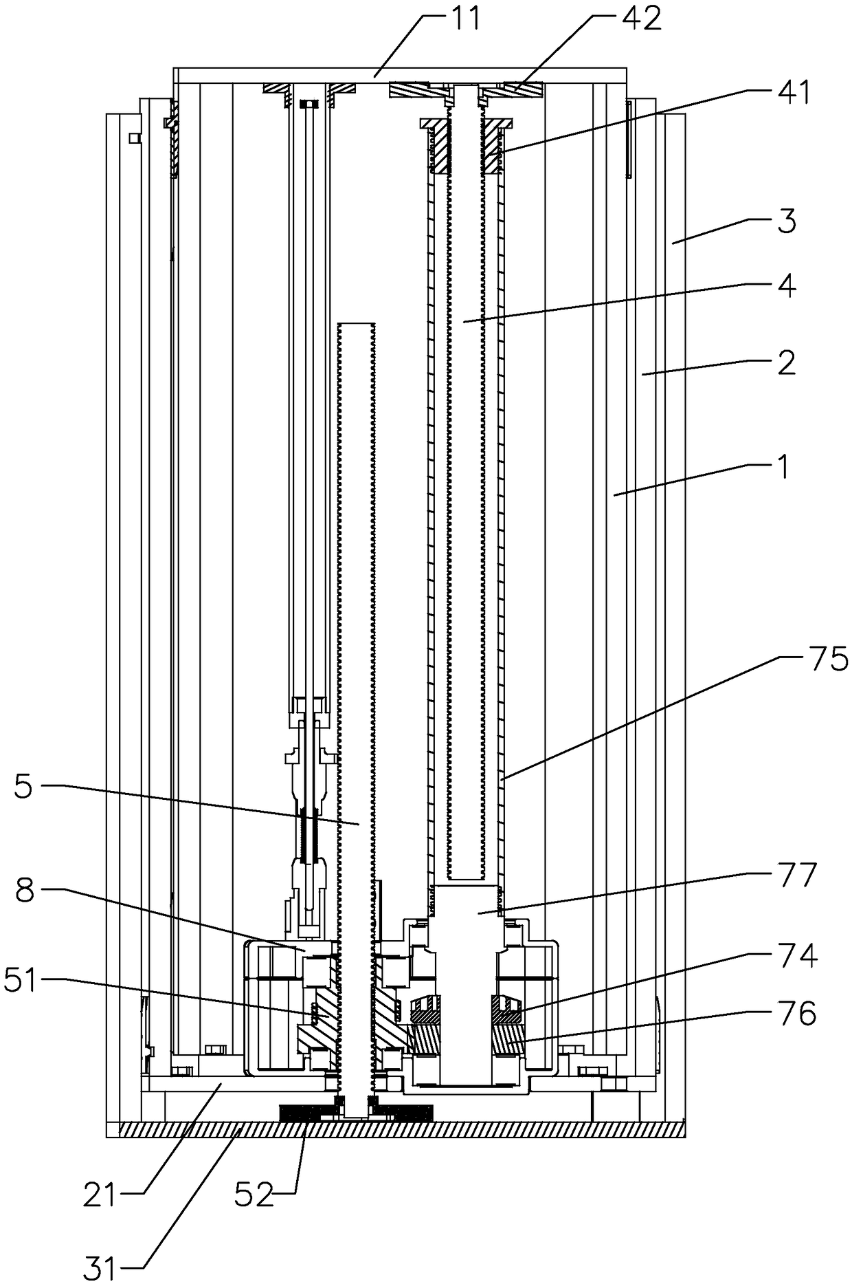 Lifting stand column