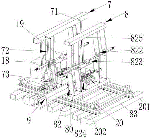 Sleeper replacement device with four-nut synchronous disassembly and assembly function