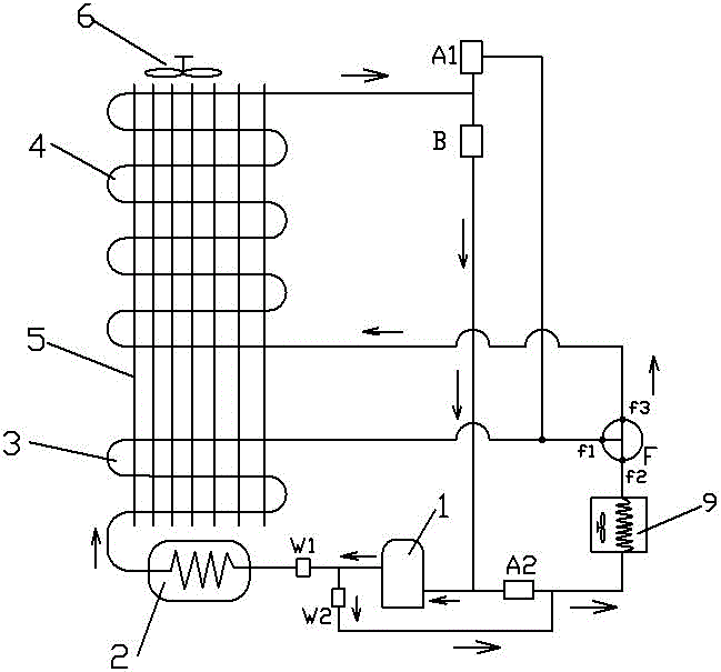 Constant and variable upper and lower conduction combined high-efficiency air-conditioning water heater