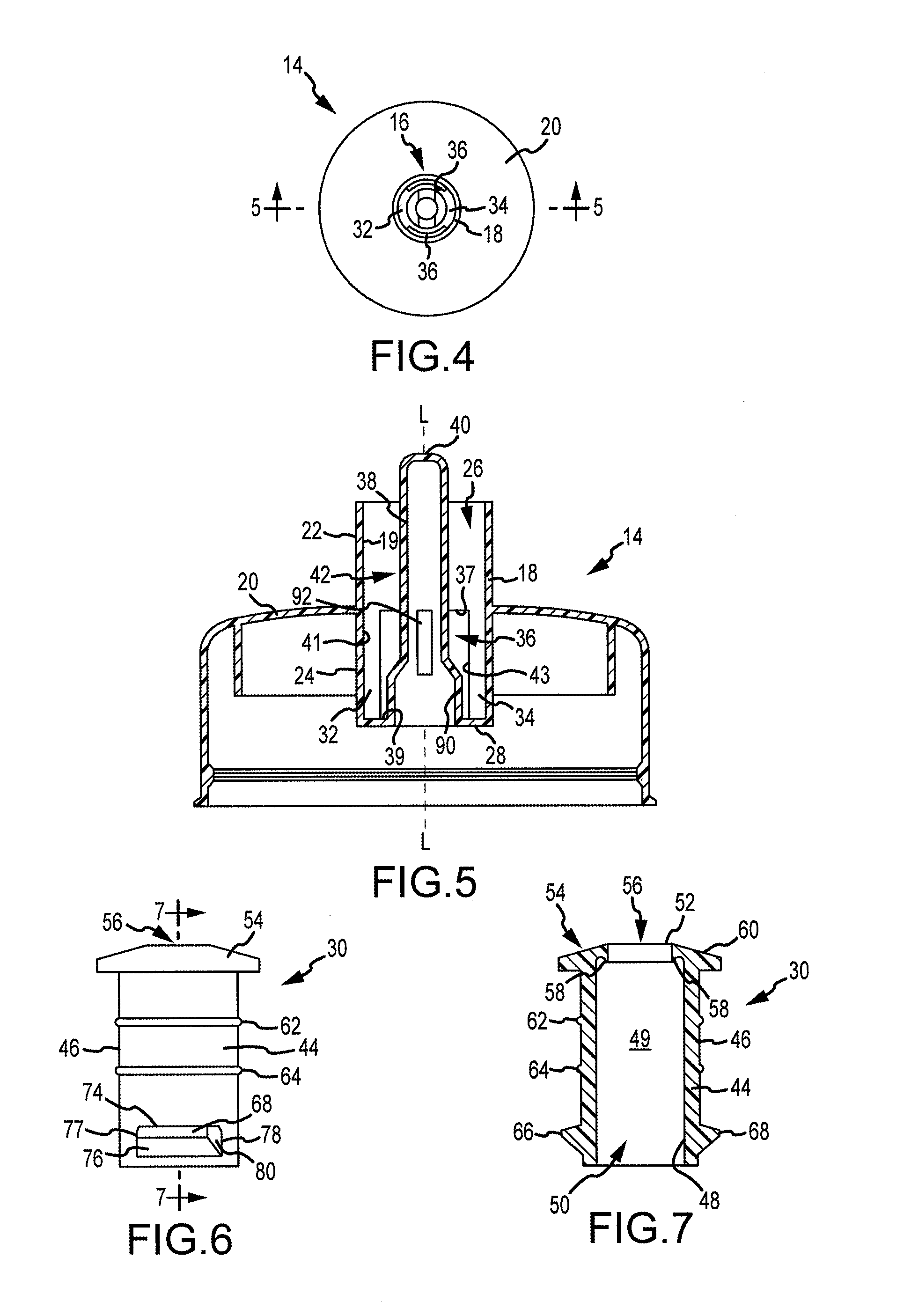 Fluid container closure mechanism with detachable valve assembly