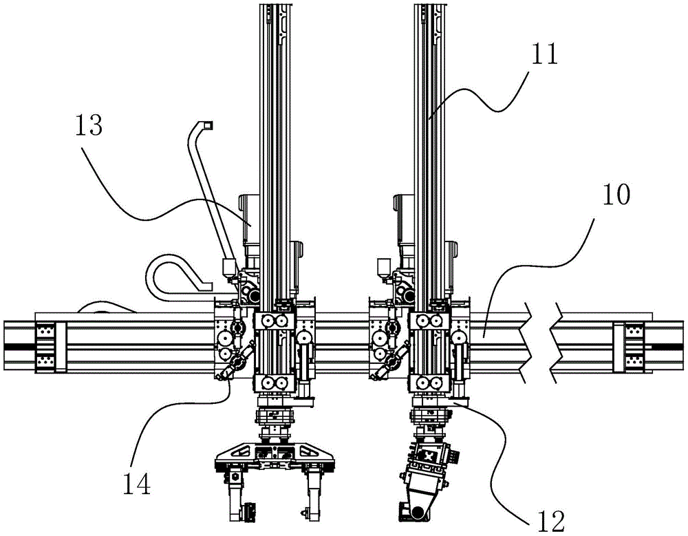 Automatic loading and unloading line for workpiece machine tool processing