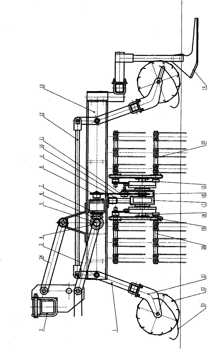 Uniset for mechanical soil-loosening and weeding of crop seedling belt