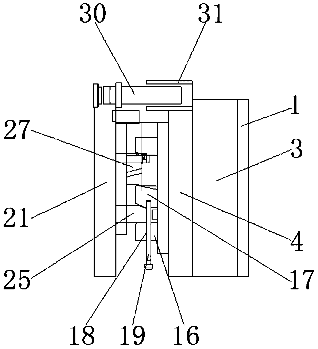 Door body right support ultra-long edge film interior rolling needle structure