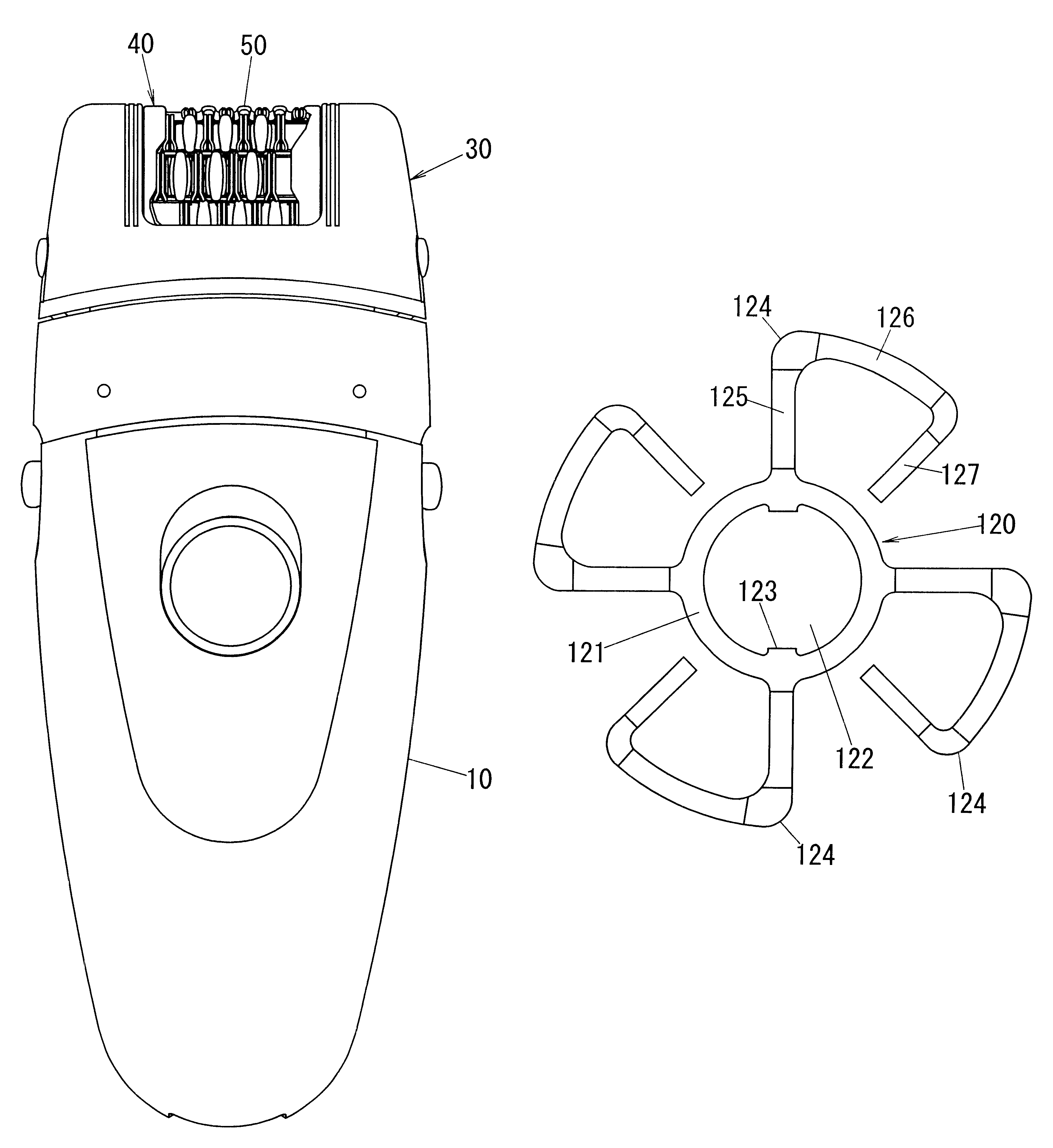 Hand-held epilating device