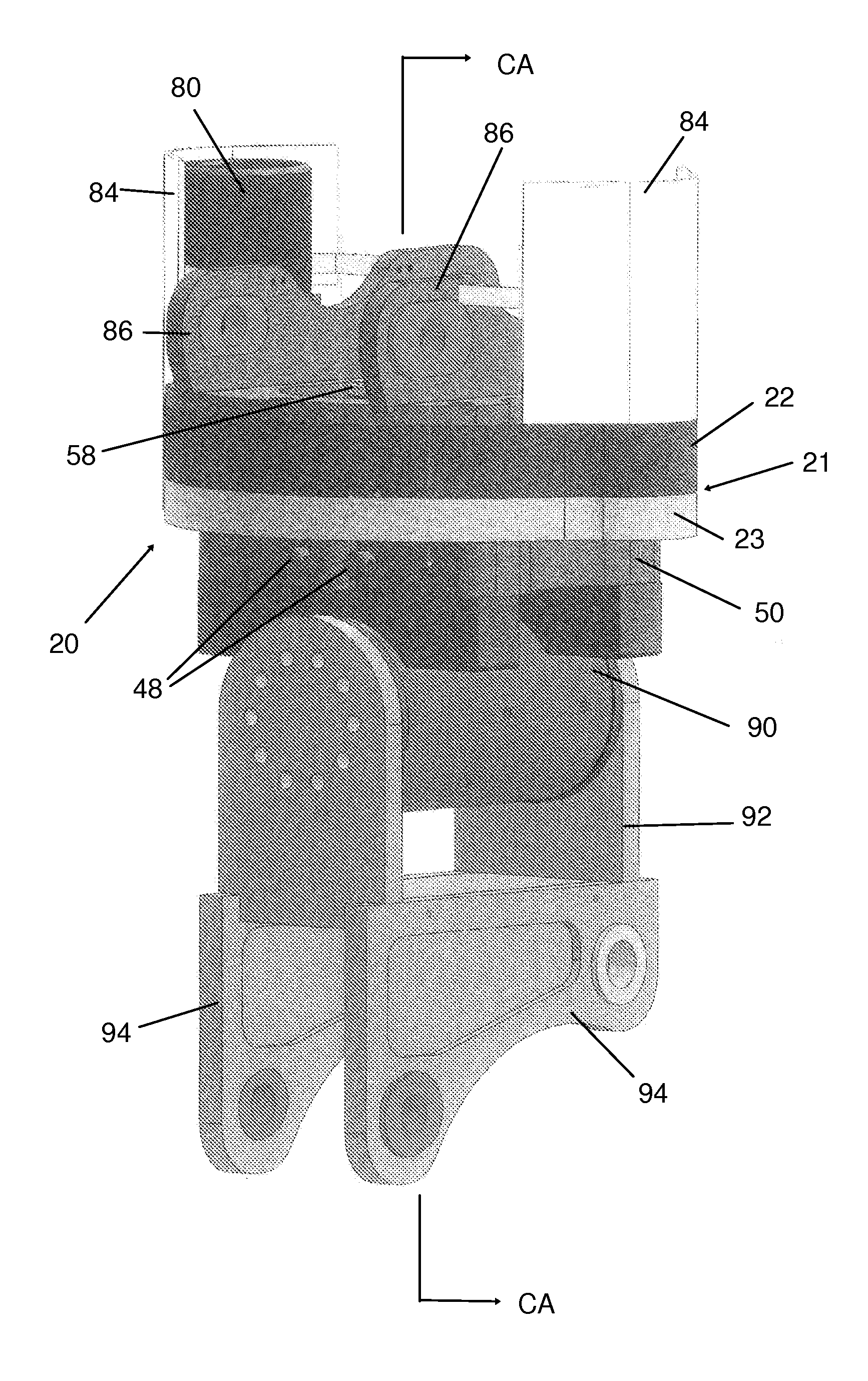 Excavating apparatus employing swivel adapter with gear bearings having gears with divergent thickness