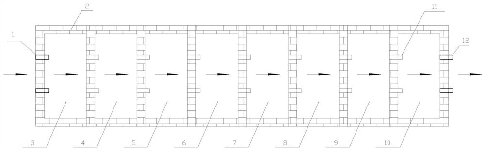 Wetland treatment method for domestic sewage in terrace area