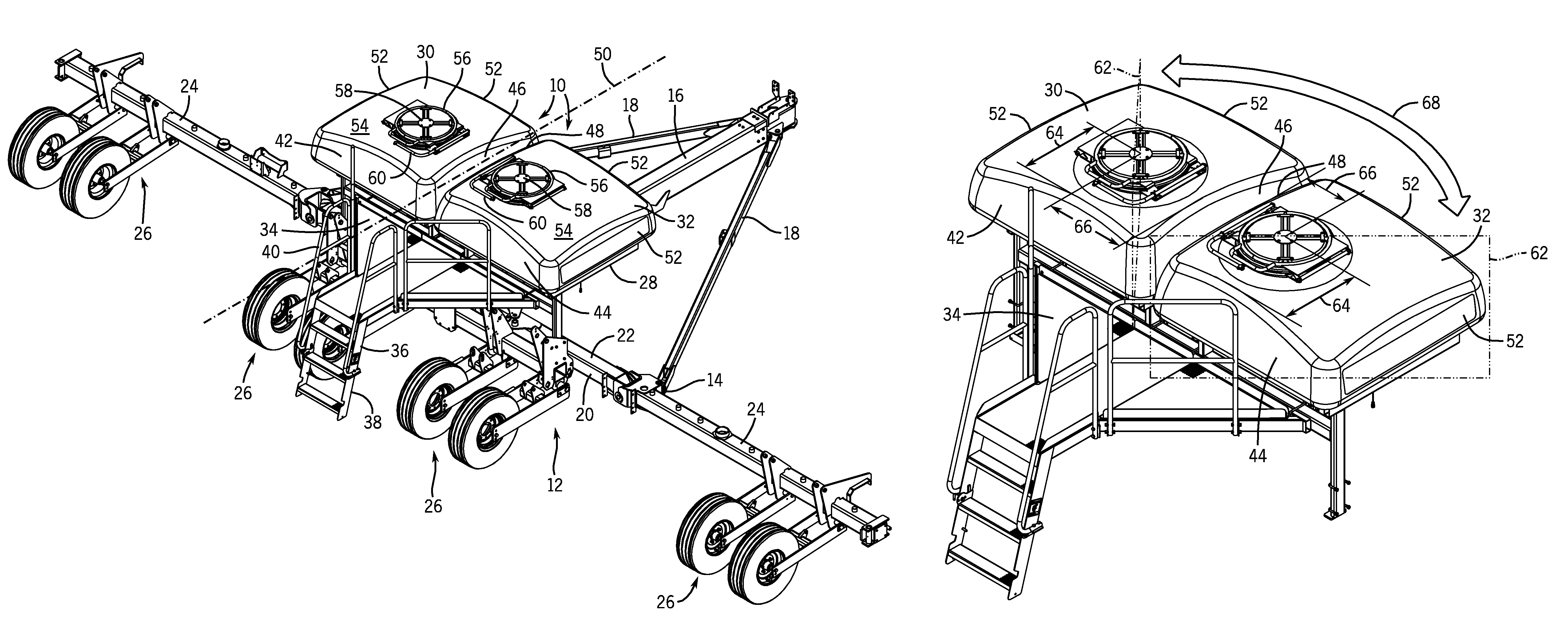 Seed tank arrangement and planter