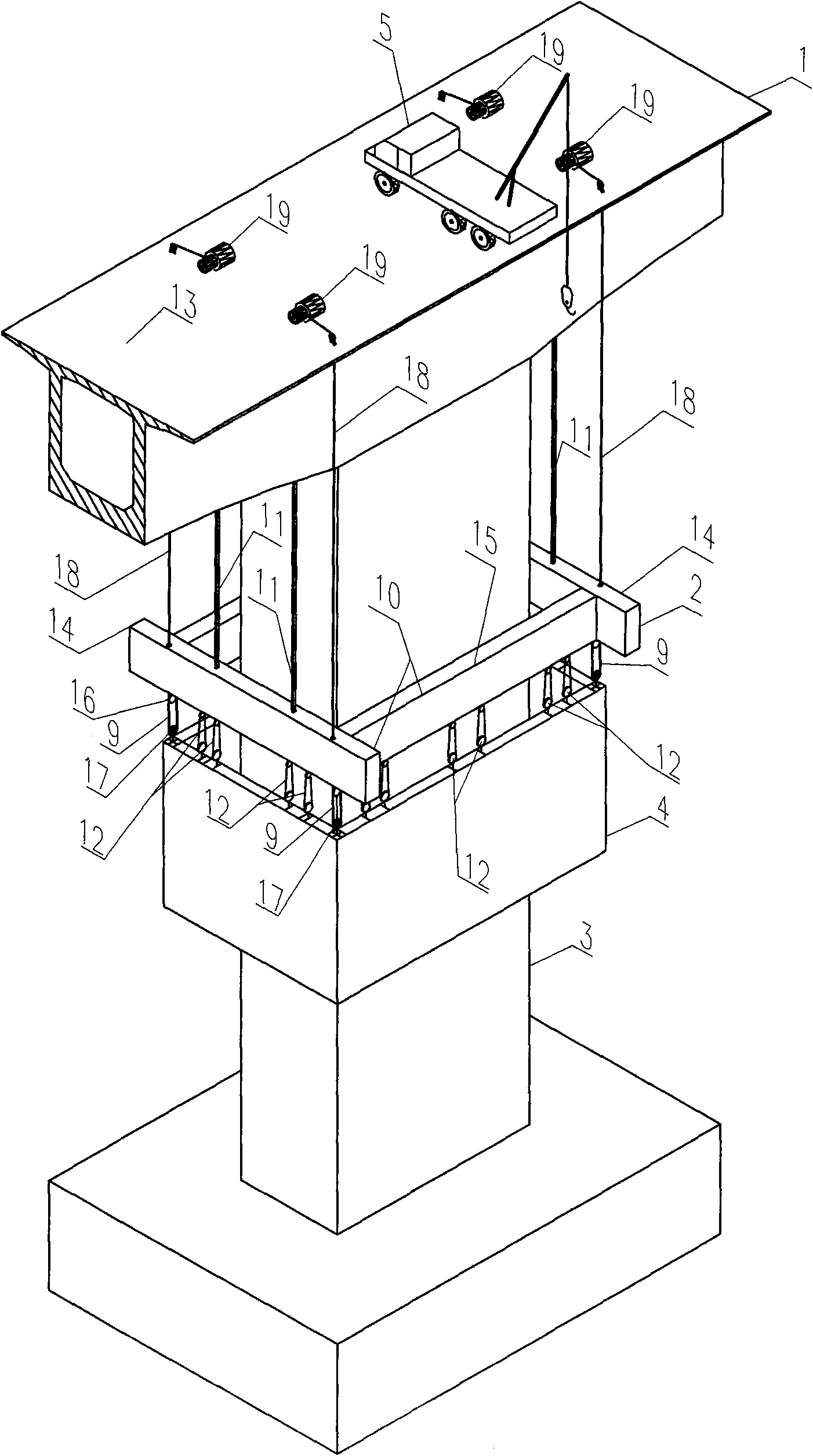 Construction method of steel cofferdam used for reinforcing underwater pier