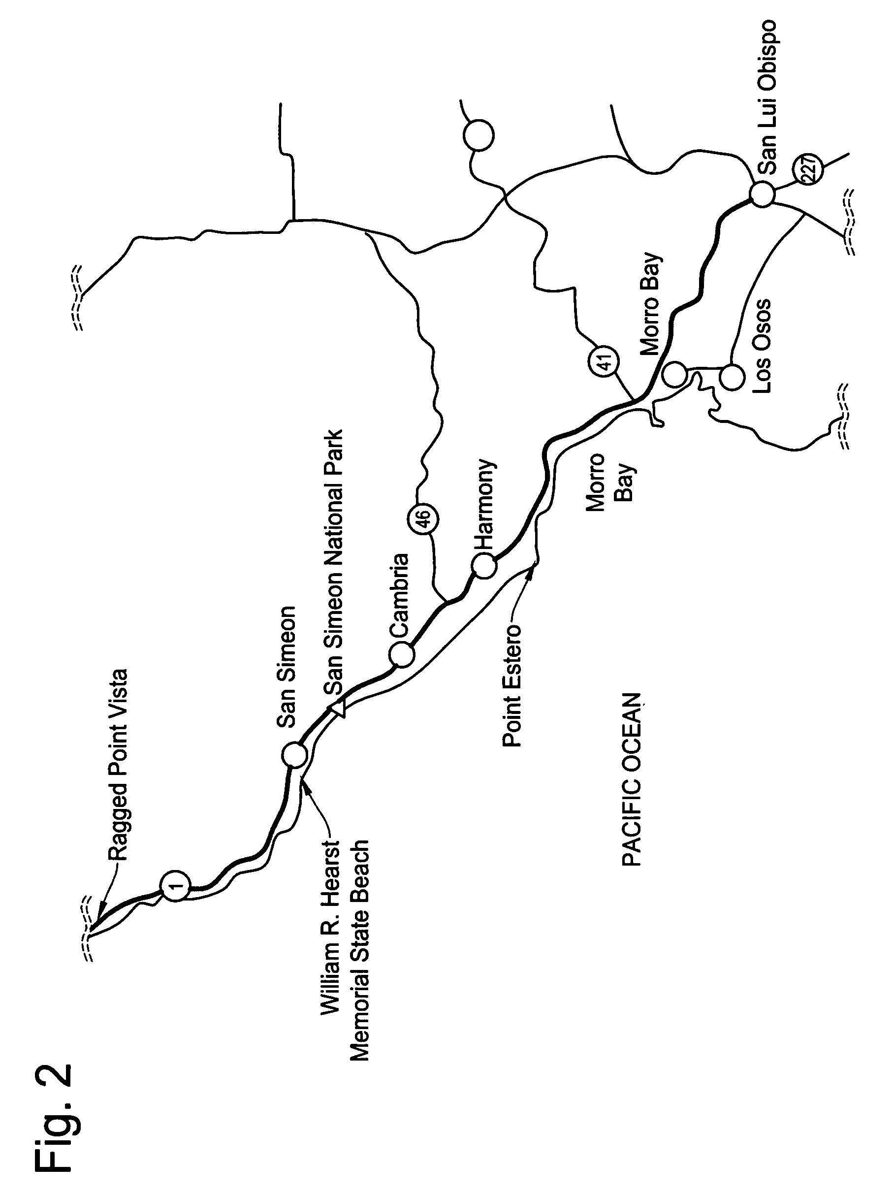 Navigation method and system for selecting and visiting scenic places on selected scenic byway