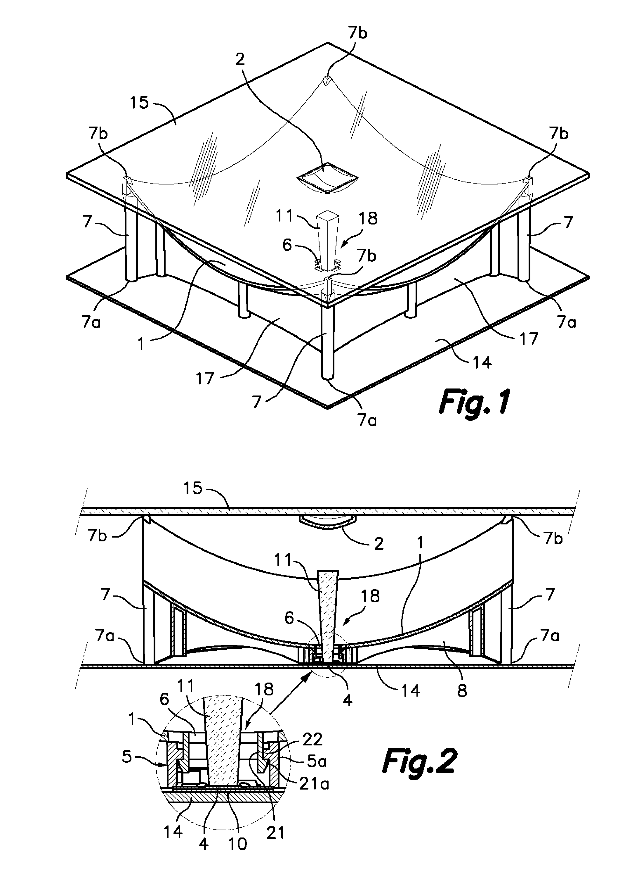 Solar-energy collector/concentrator with cassegrain-type optics