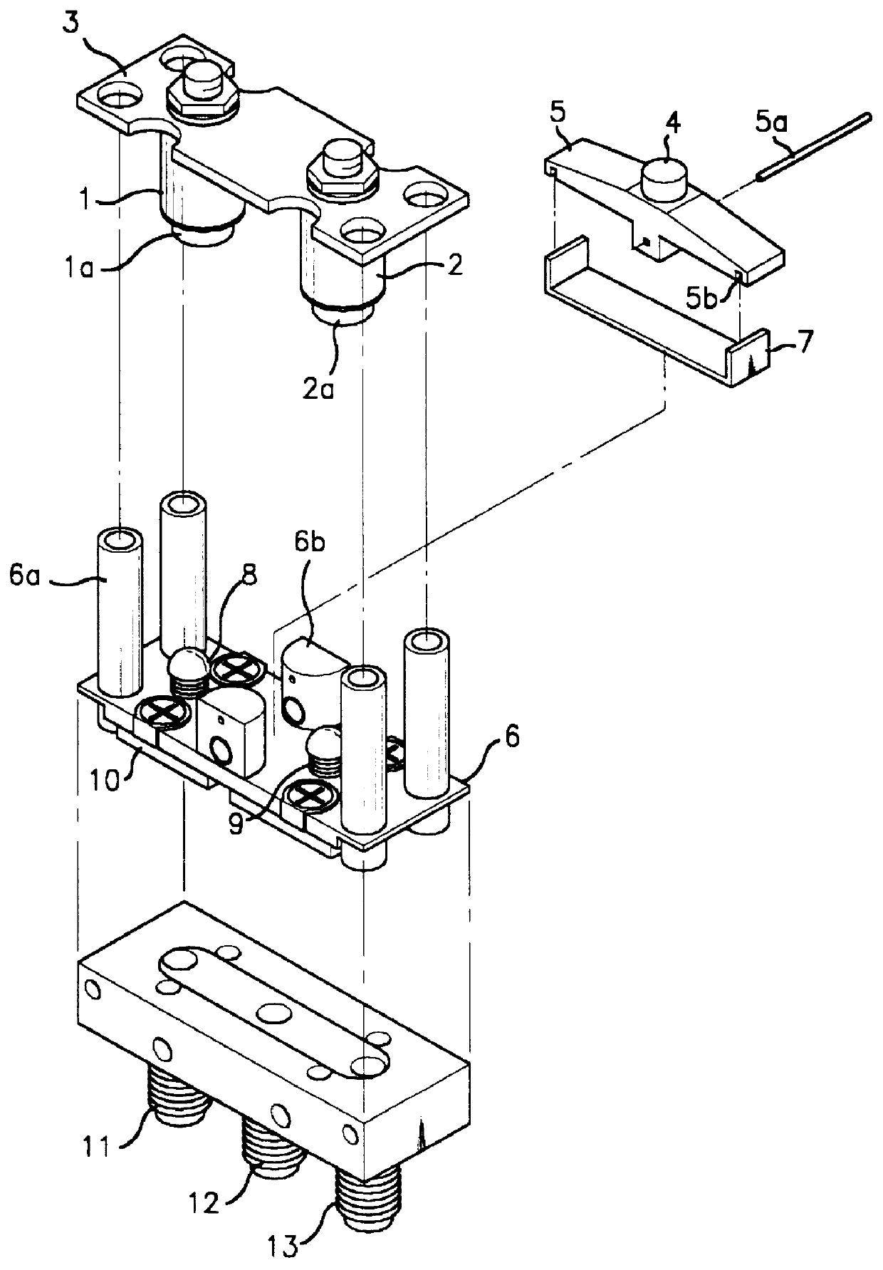 Switch with a rocker, which has an affixed magnet