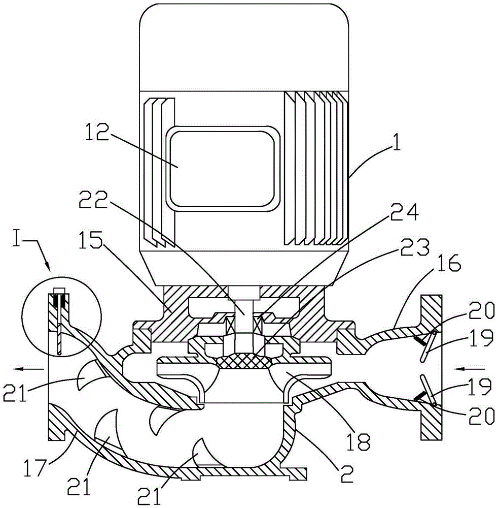 Lifting vertical vortex pipeline pump