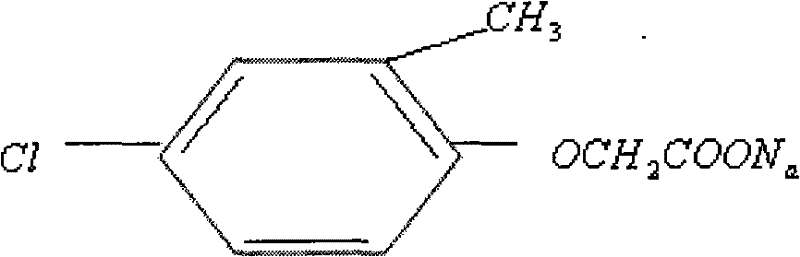 Weeding aqua prepared by binary combination of gramoxone and MCPA-Na and preparation method thereof