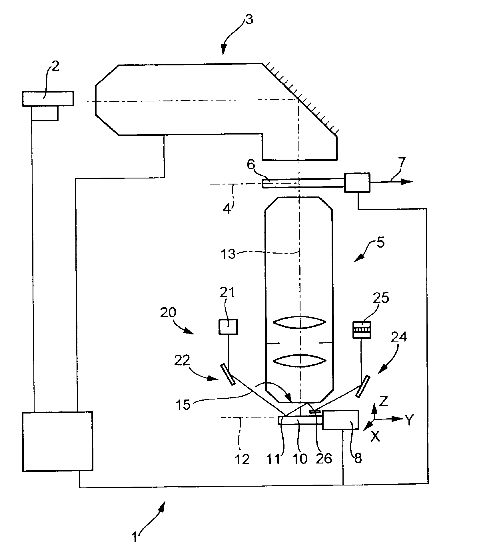 Method for focus detection for optically detecting deviation of the image plane of a projection lens from the upper surface of a substrate, and an imaging system with a focus-detection system